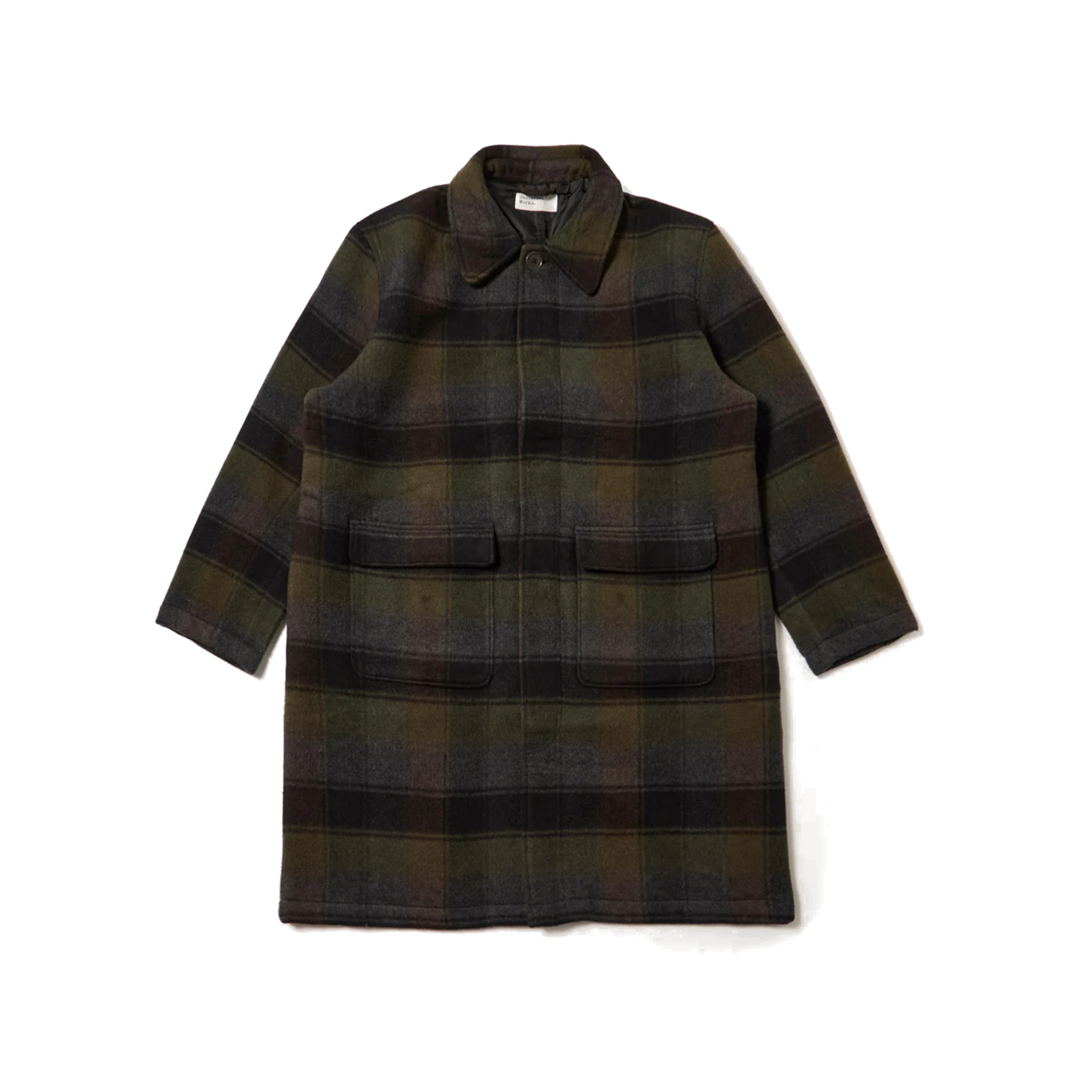 Universal Works Account Coat Berlin Wool Check - Black/Brown – W2