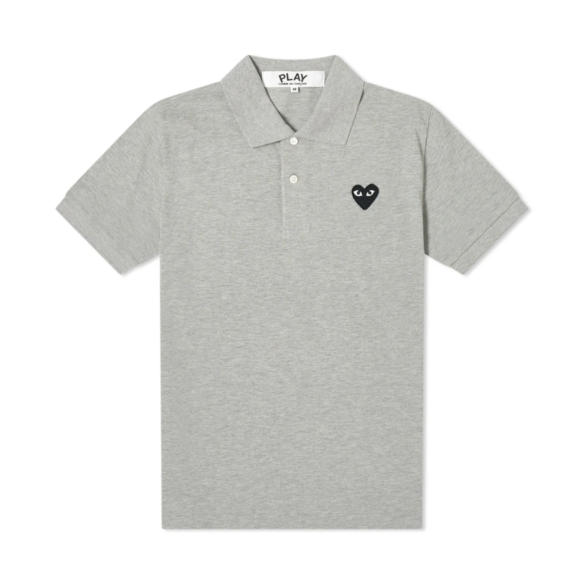 Black Heart Polo Shirt - Grey-Comme des Garçons Play-W2 Store