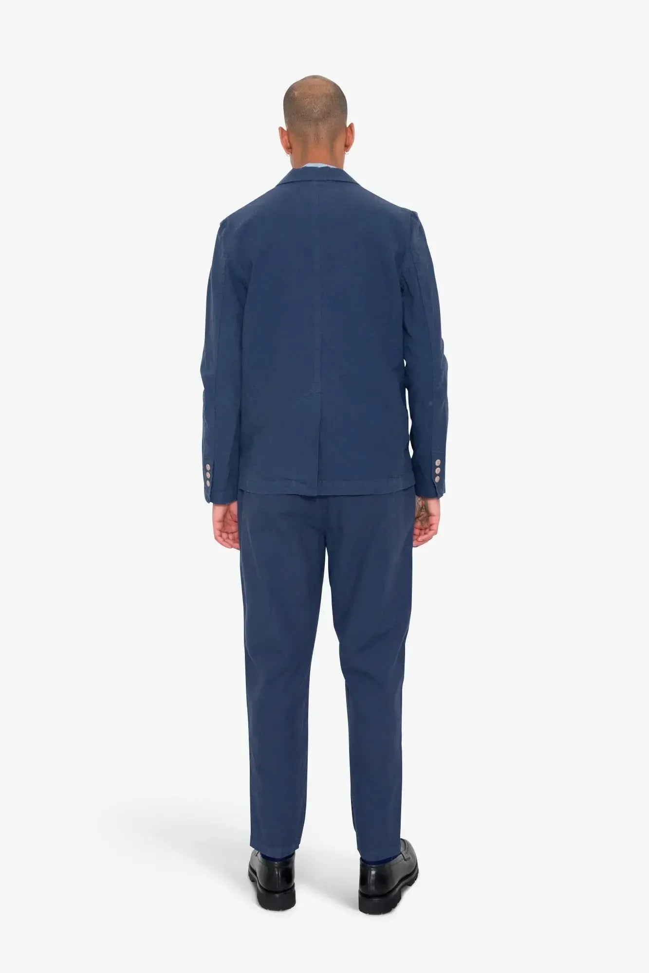 Cotton Linen Blazer - Soft Navy-Folk-W2 Store