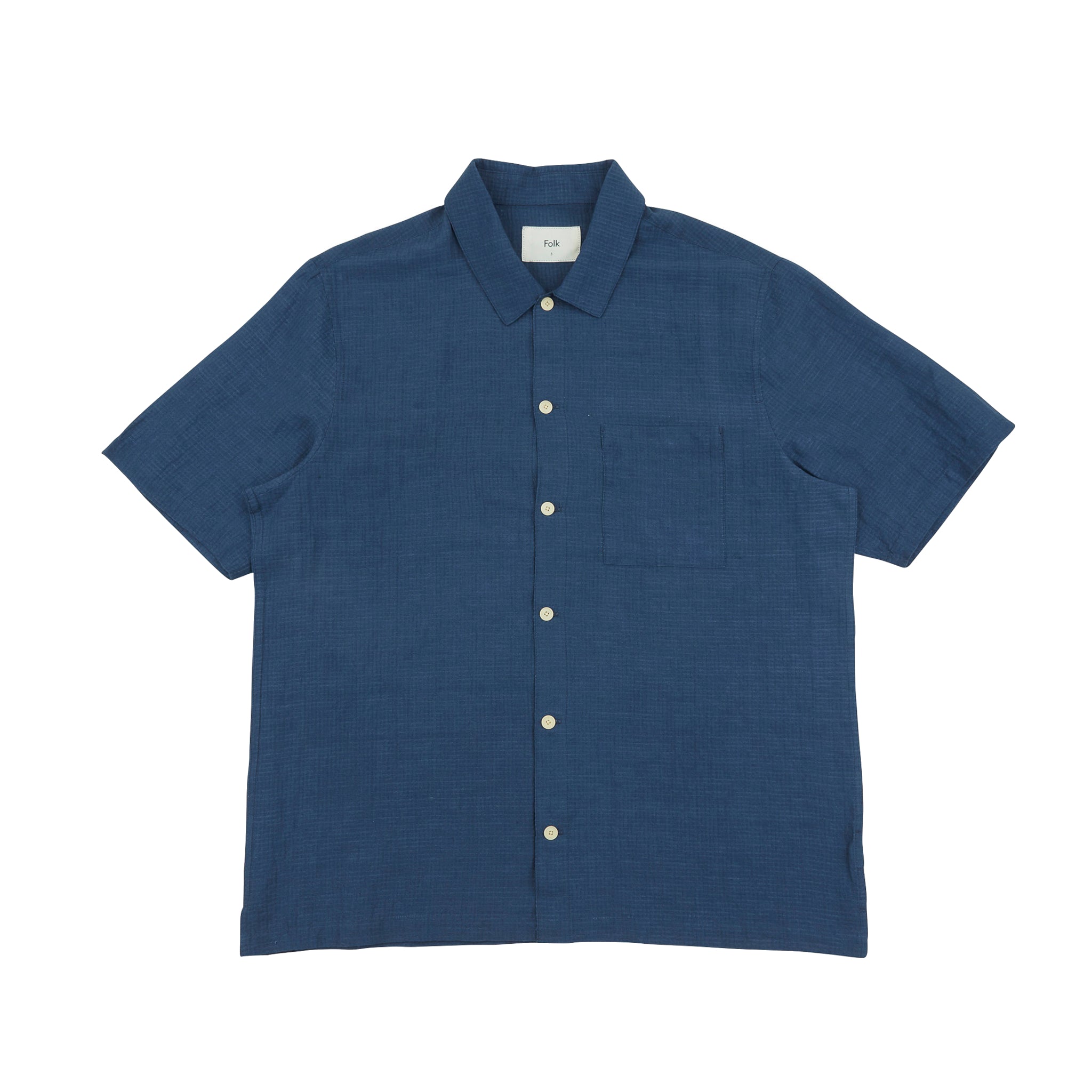 Gabe Shirt - Ash Navy Linen Grid-Folk-W2 Store