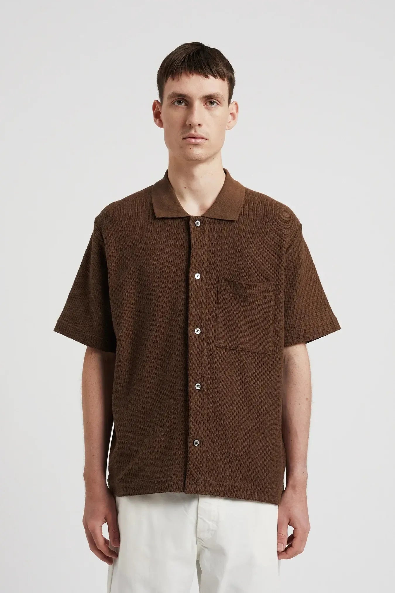 Gustav Crochet Jersey Shirt - Chestnut-Norse Projects-W2 Store