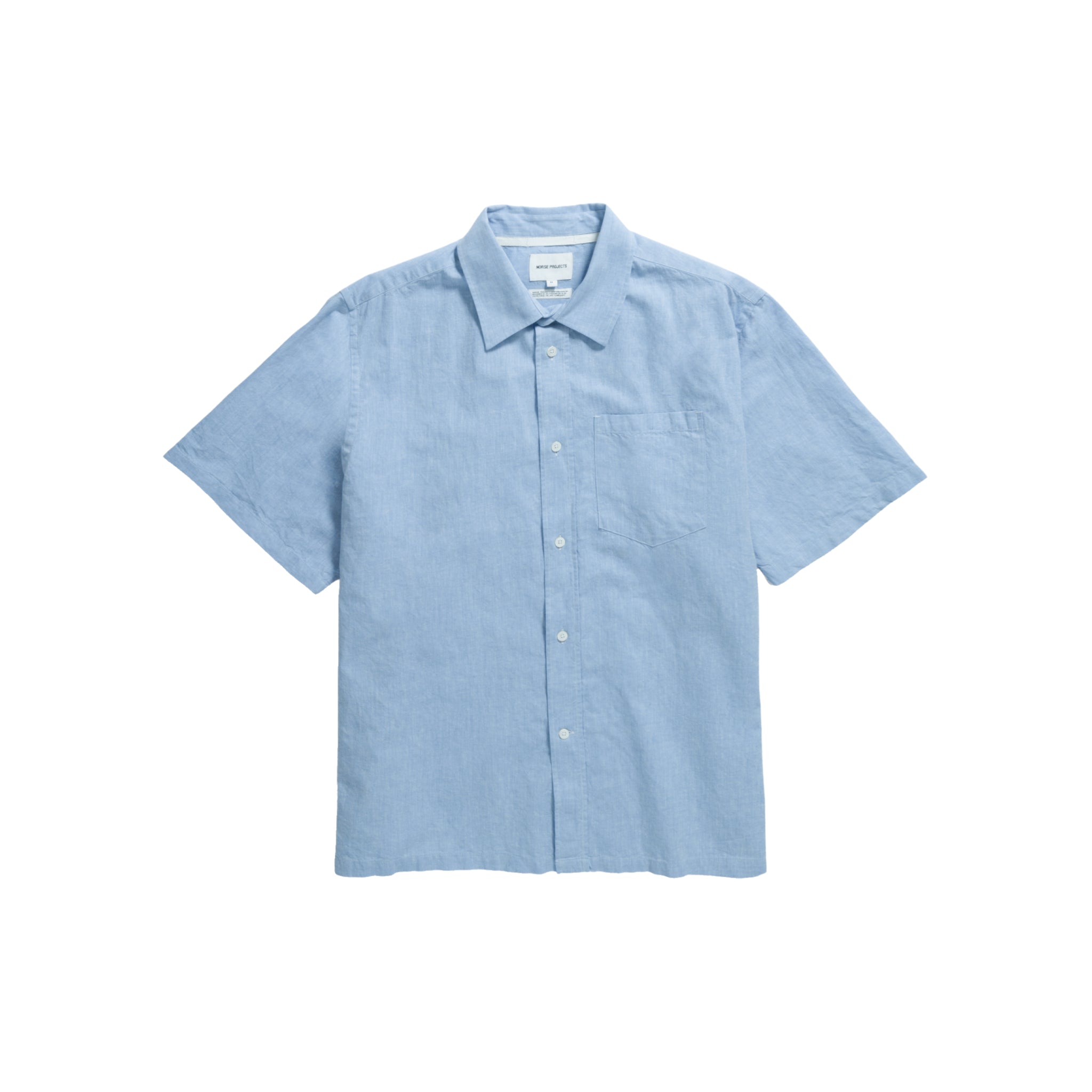Ivan Relaxed Cotton Linen SS Shirt - Pale Blue-Norse Projects-W2 Store