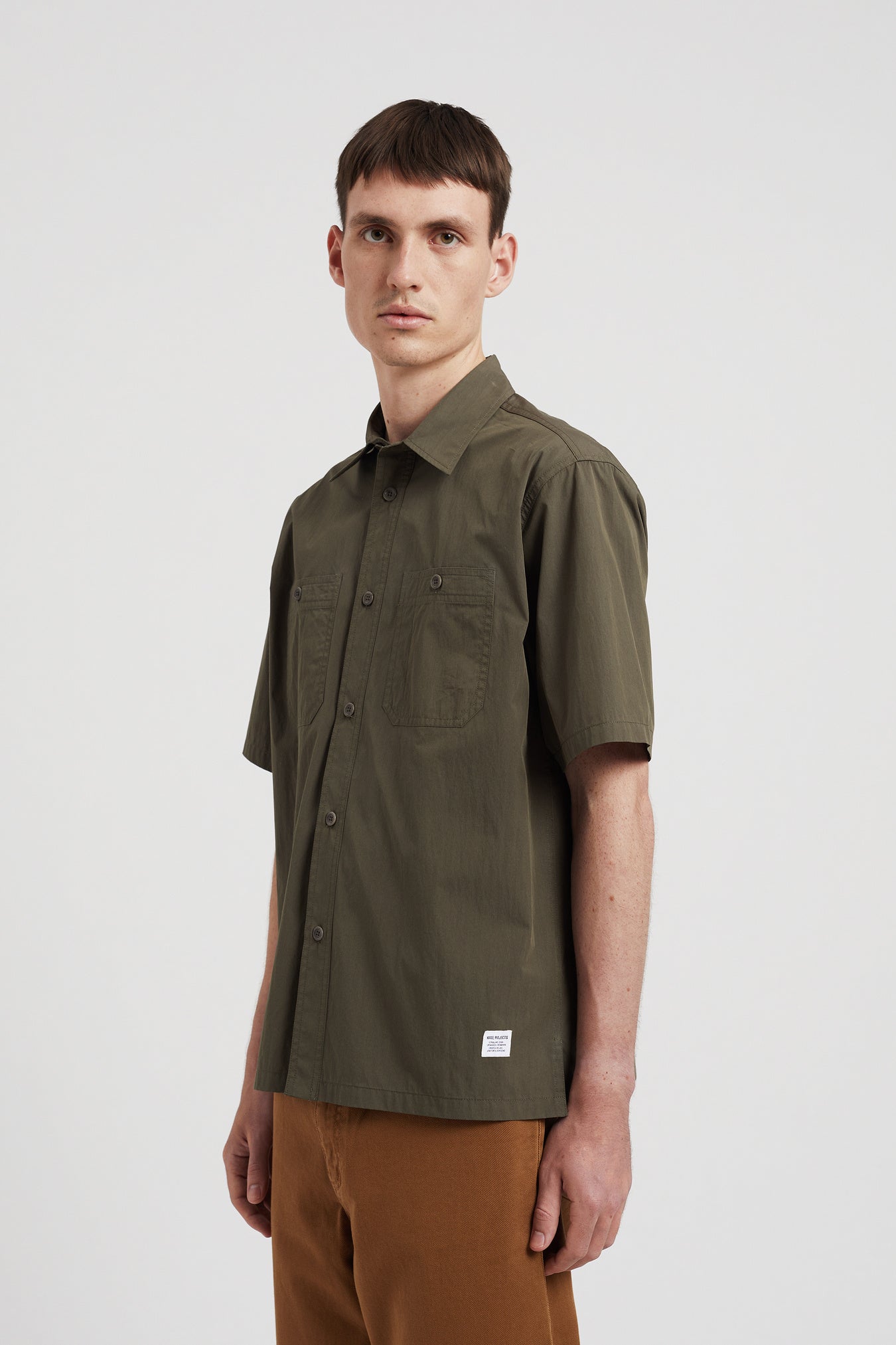Ivan Tech Poplin Short S Shirt - Ivy Green-Norse Projects-W2 Store
