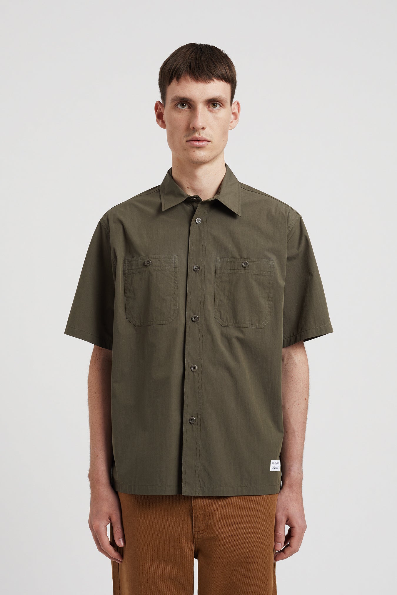 Ivan Tech Poplin Short S Shirt - Ivy Green-Norse Projects-W2 Store