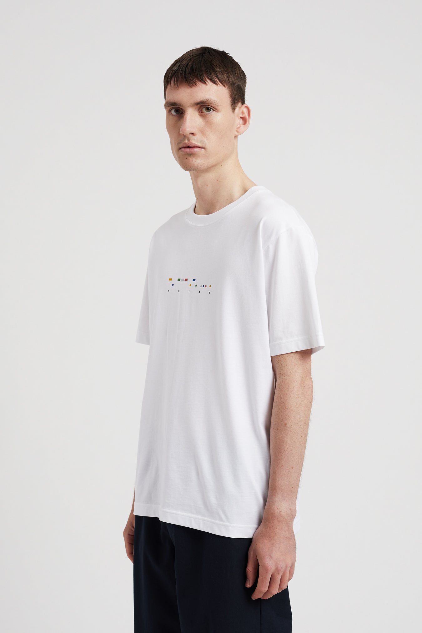 Johannes Organic Code Print T-shirt - White-Norse Projects-W2 Store