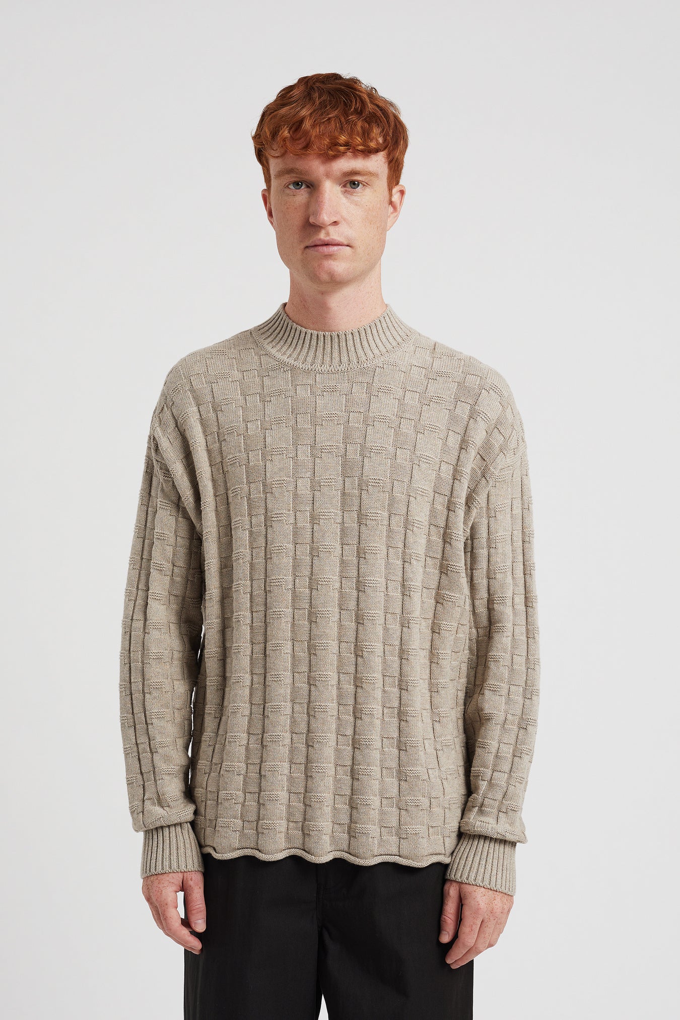 Jonas Cotton Cashmere Sweater - Oatmeal-Norse Projects-W2 Store