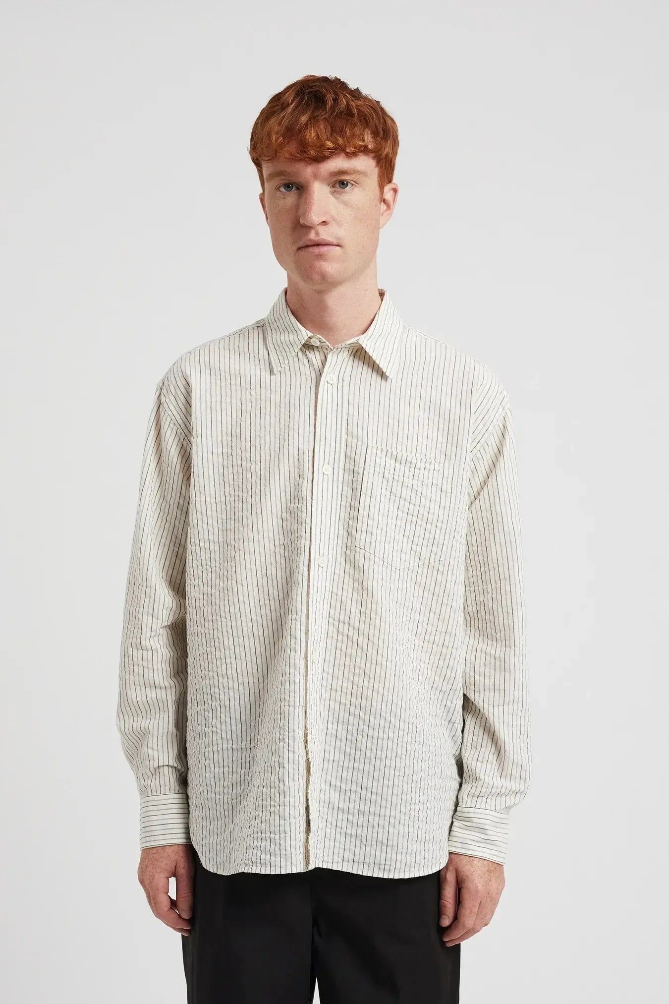Mo Oversized Striped Shirt - Chestnut-Norse Projects-W2 Store