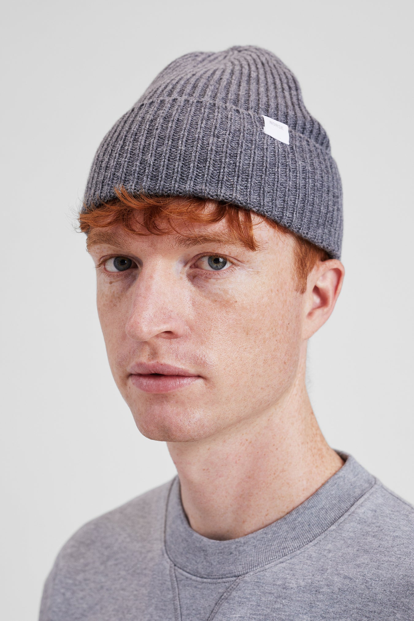 Norse Standard Merino Lambswool Beanie - Grey Melange-Norse Projects-W2 Store