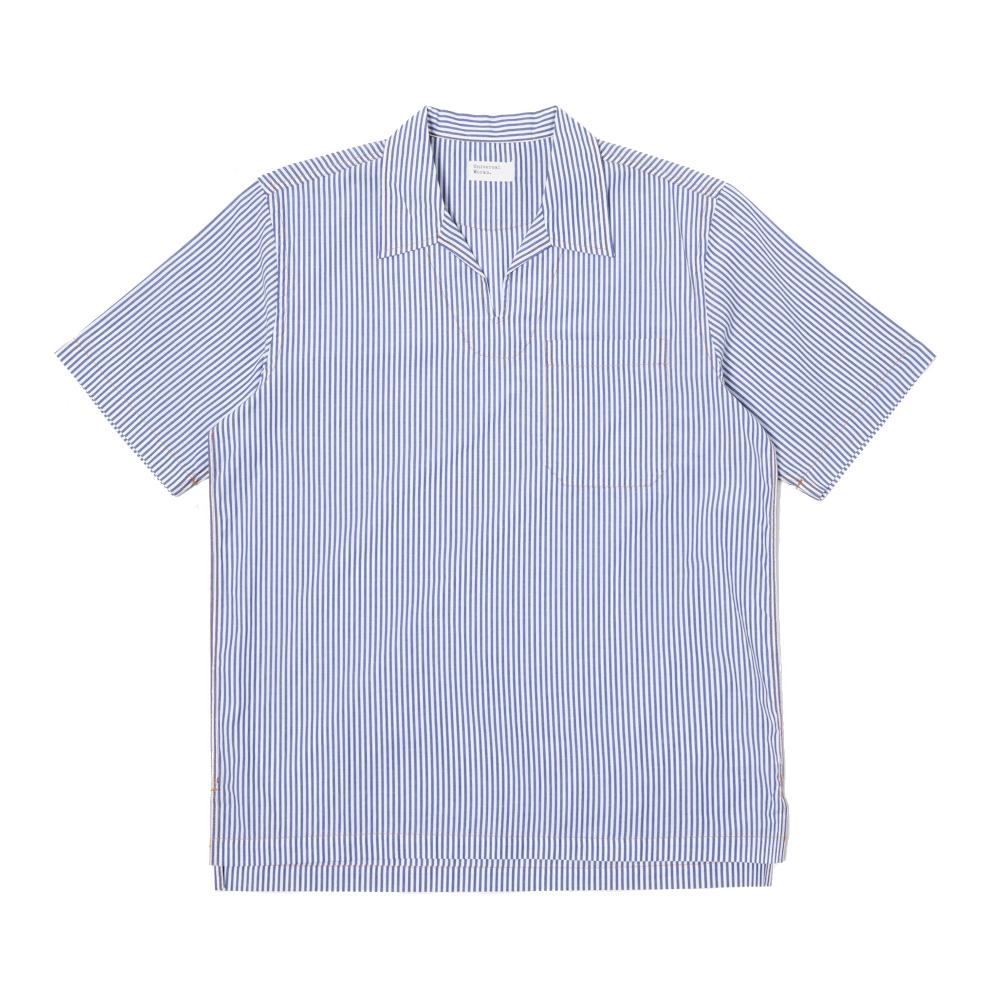 Overhead Shirt Poplin Stripe - Navy/White-Universal Works-W2 Store