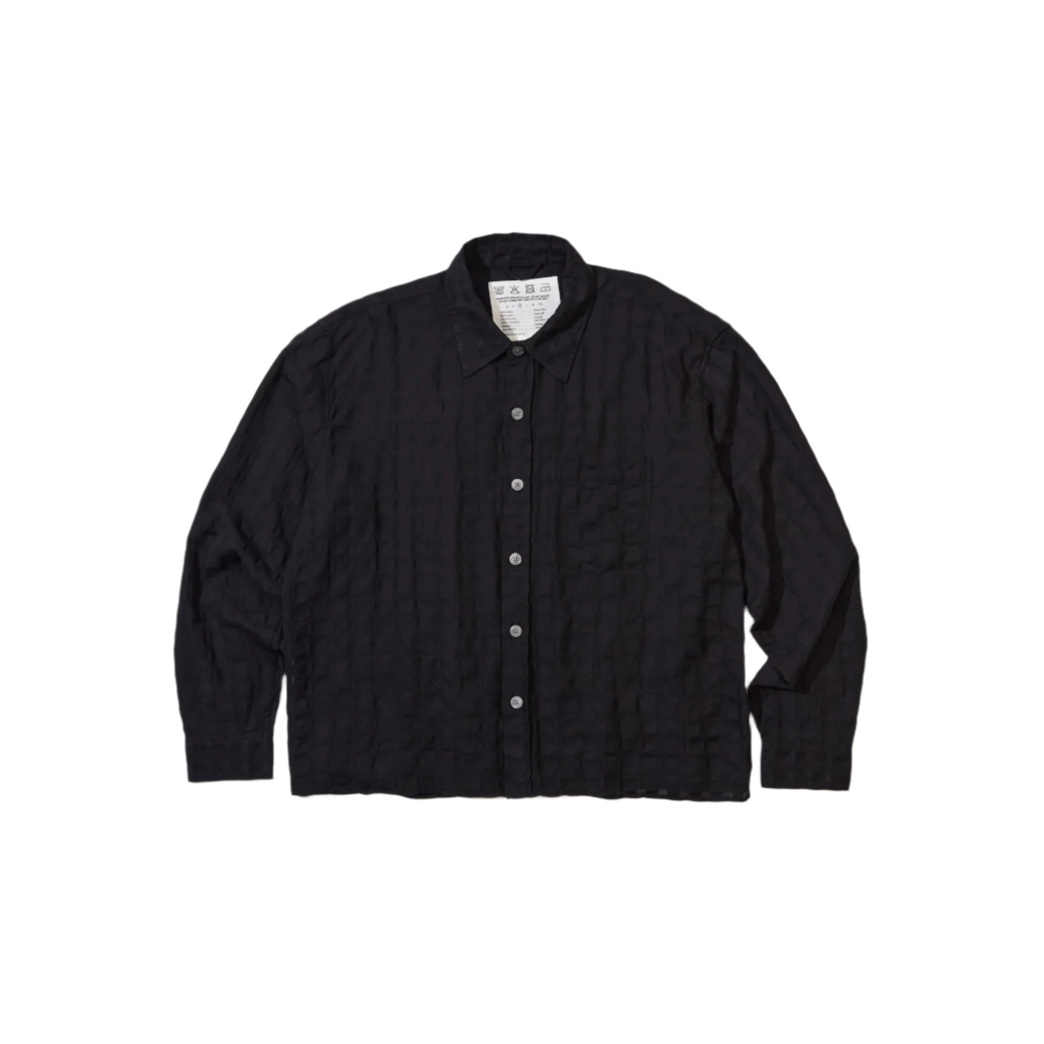 mfpen FRAME SHIRT - BLACK TARTAN CHECK Custom Mens Check Shirt by