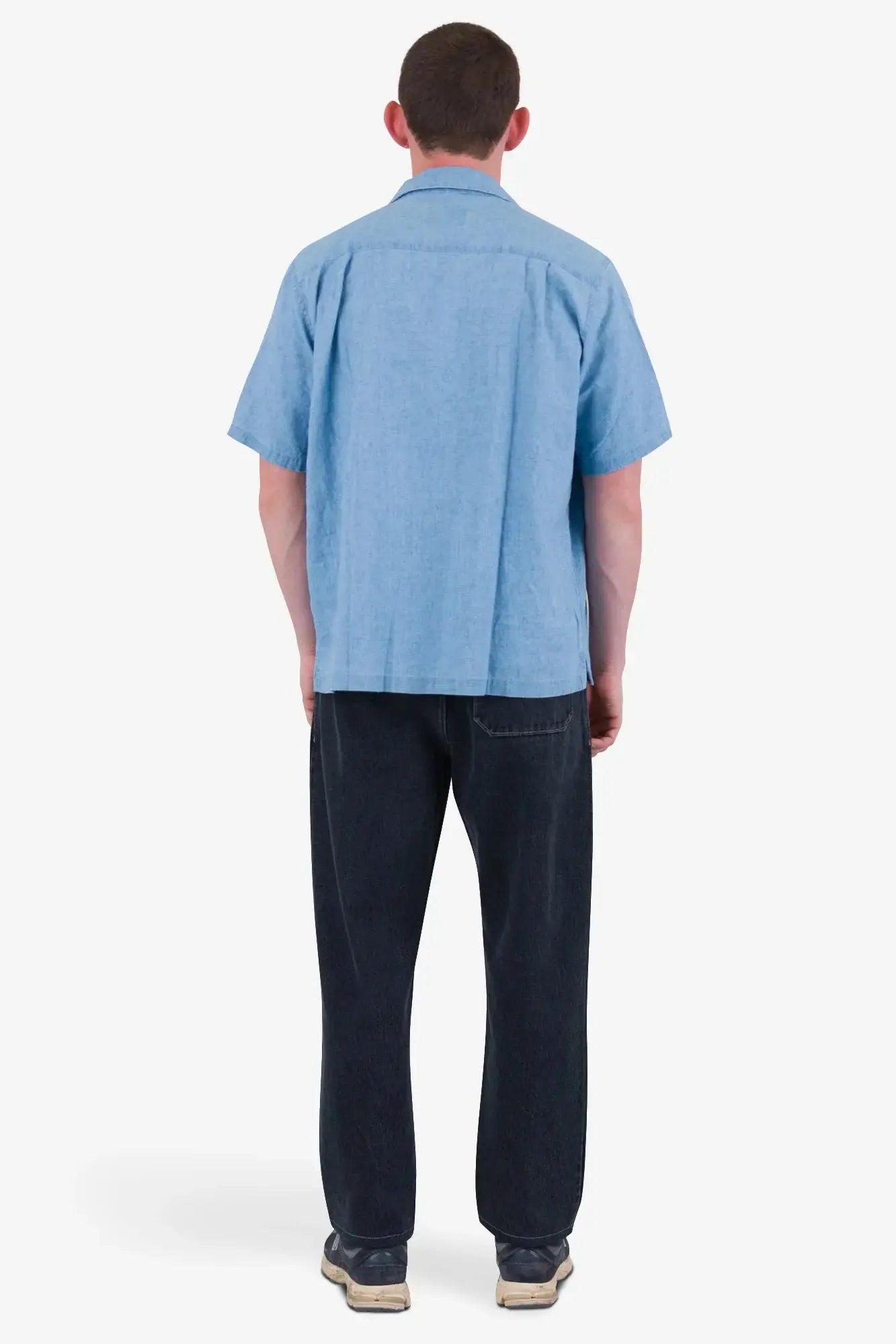 Relaxed Soft Collar Shirt - Indigo Microcheck-Folk-W2 Store