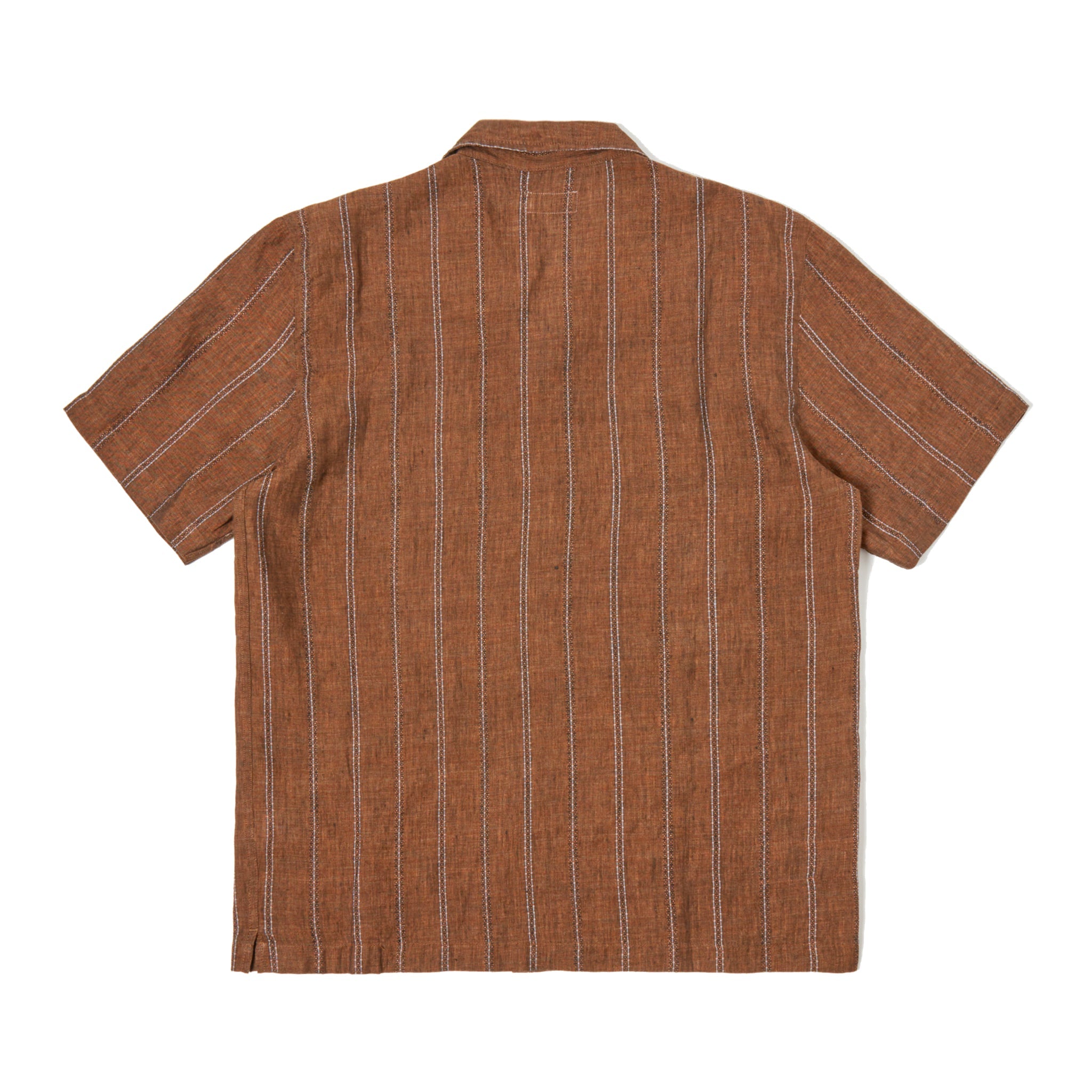 Road Shirt Stripe Linen - Brown-Universal Works-W2 Store