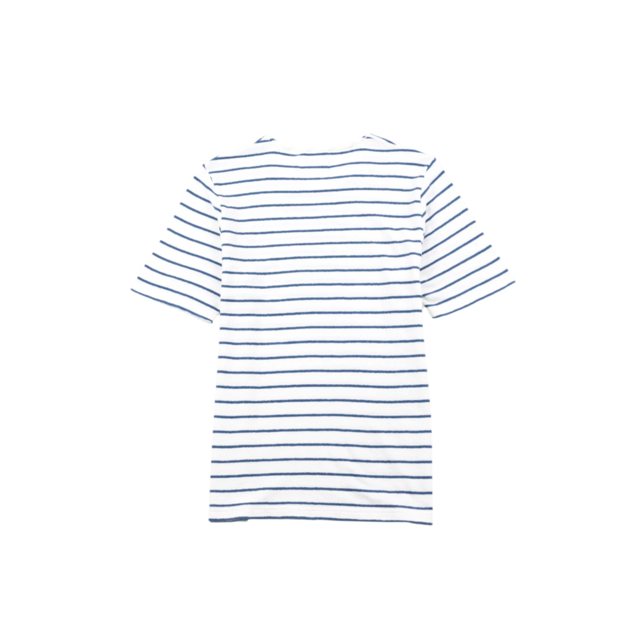 Short Sleeve Textured Stripe Tee - Off White / Soft Blue-Folk-W2 Store