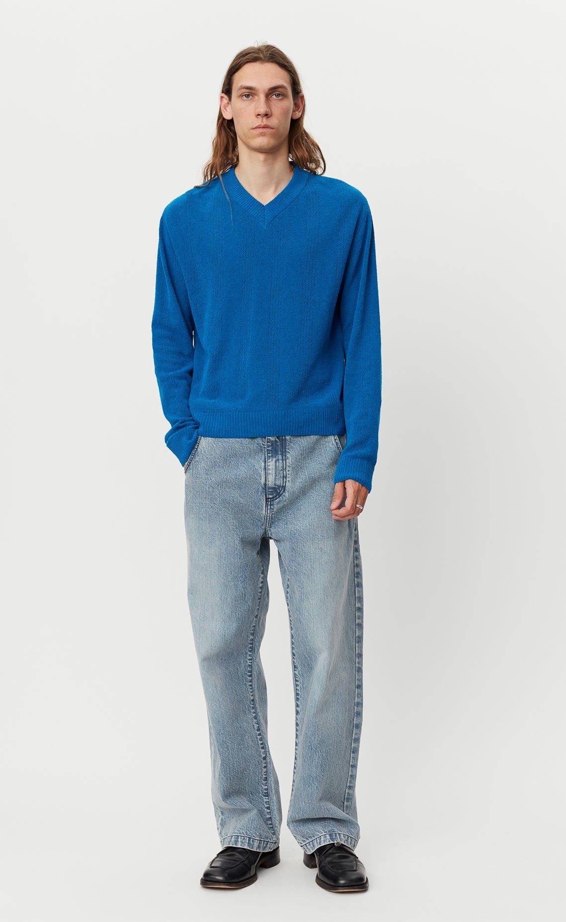 V-Neck Pullover - Tax Blue-mfpen-W2 Store