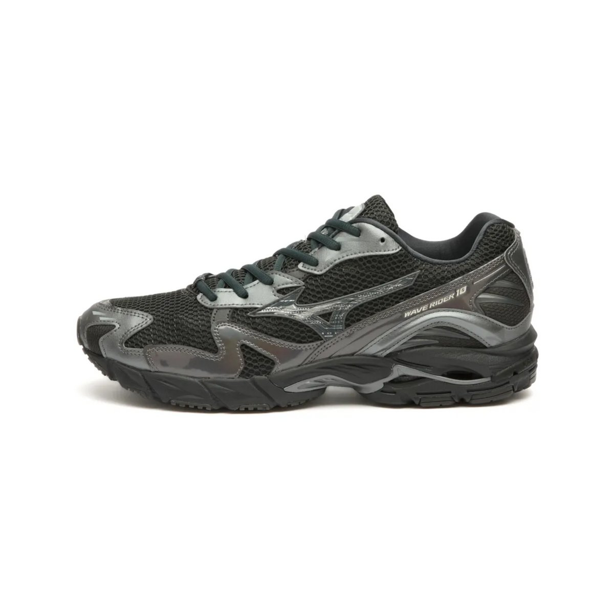 Mizuno Wave Rider ダークグレー テニスシューズ Mizuno Sportstyle Wave Rider 10 - Black Sand/Metallic Grey – W2 Store