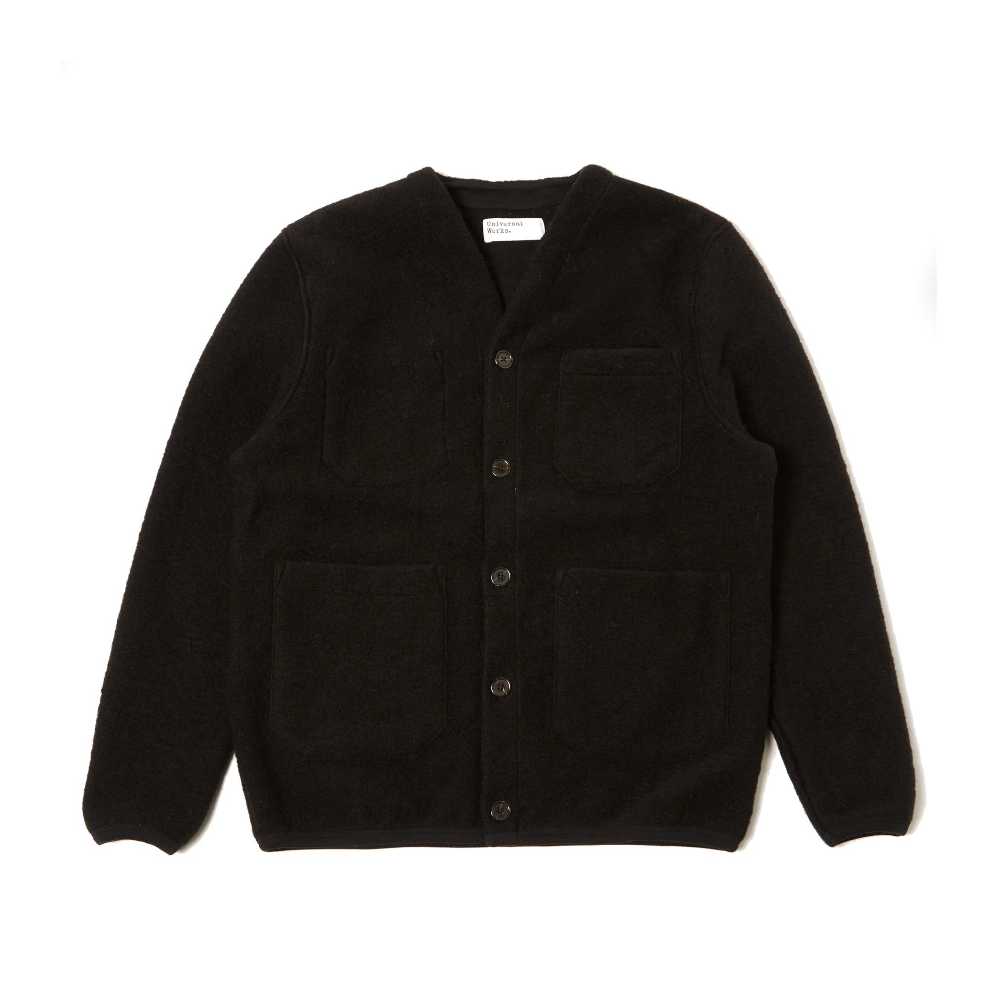 Wool Fleece Cardigan - Black-Universal Works-W2 Store