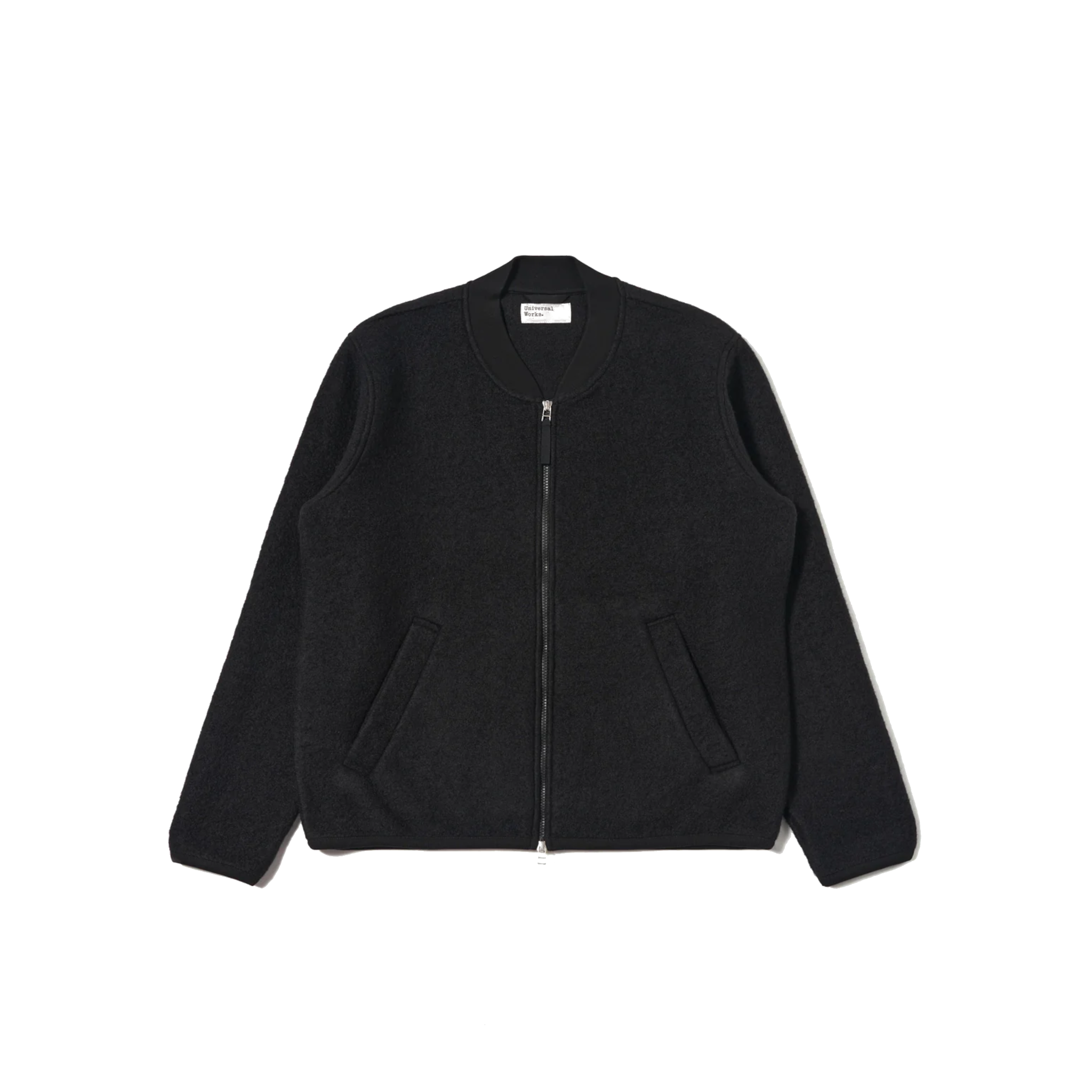 Universal Works Zip Bomber Wool Fleece - Black – W2 Store
