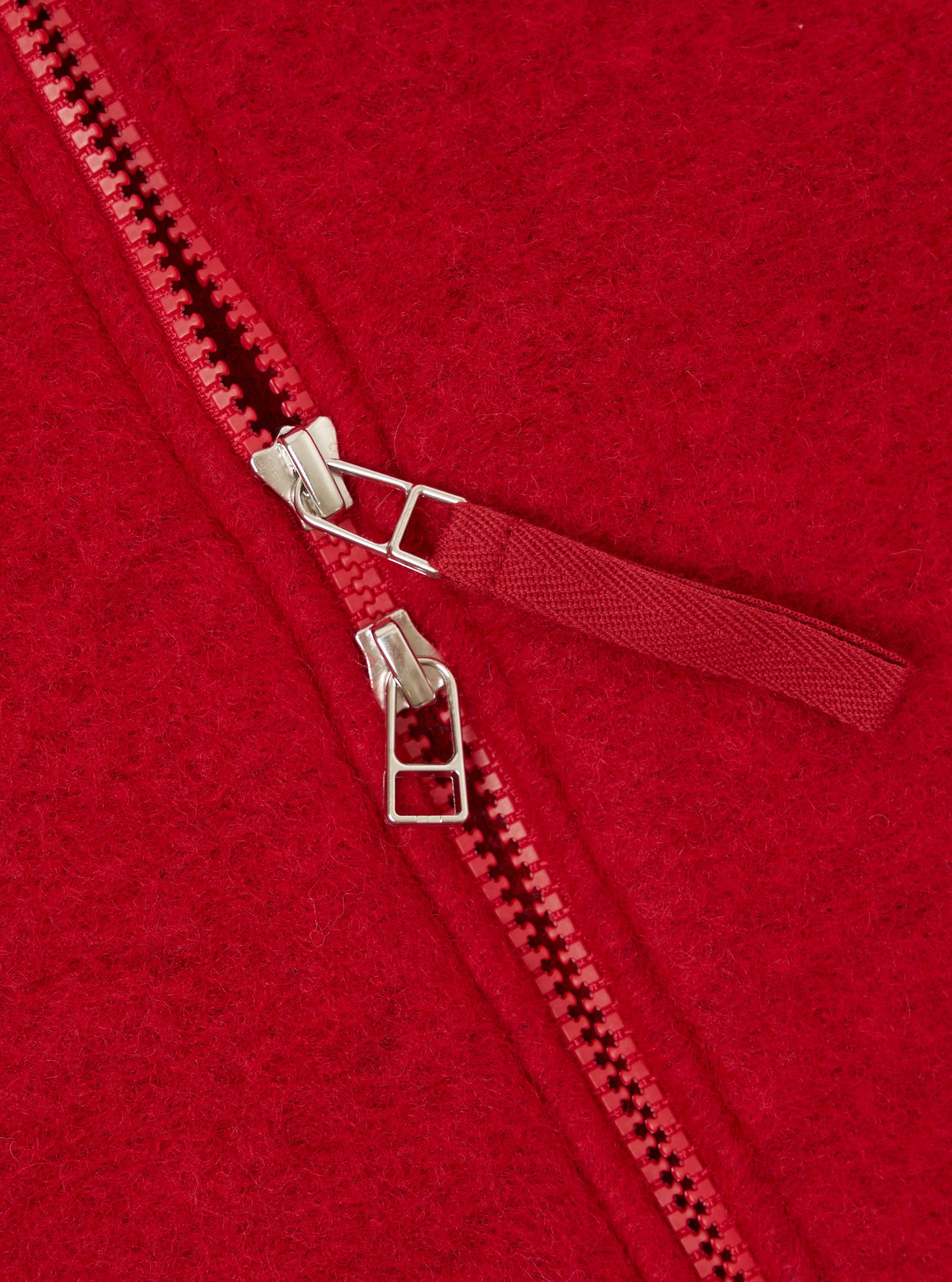 Zip Bomber Wool Fleece - Scarlet