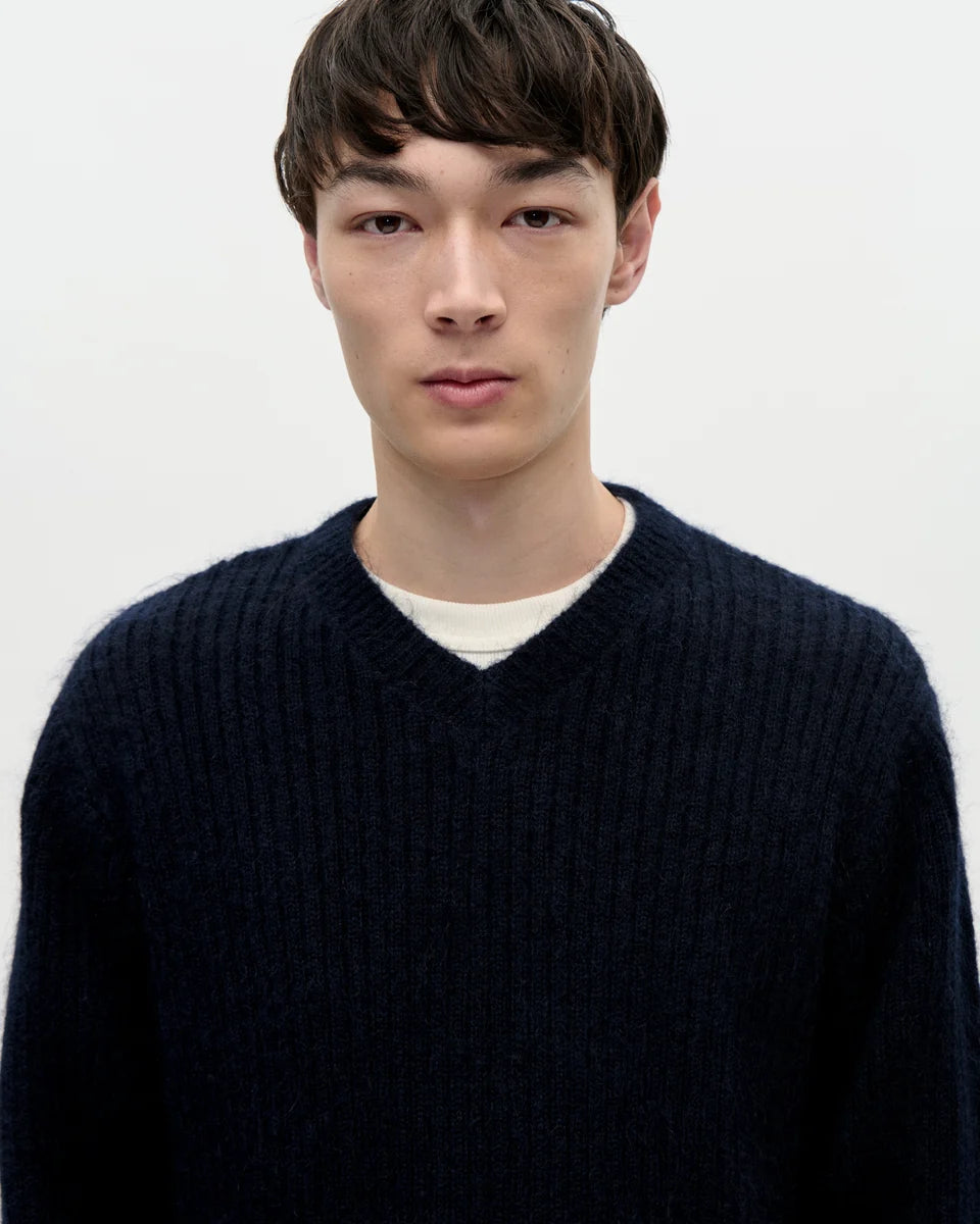 V-Neck Kid Mohair - Midnight