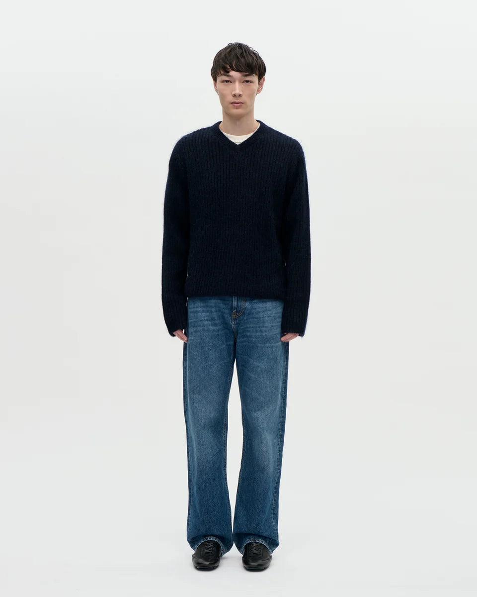 V-Neck Kid Mohair - Midnight