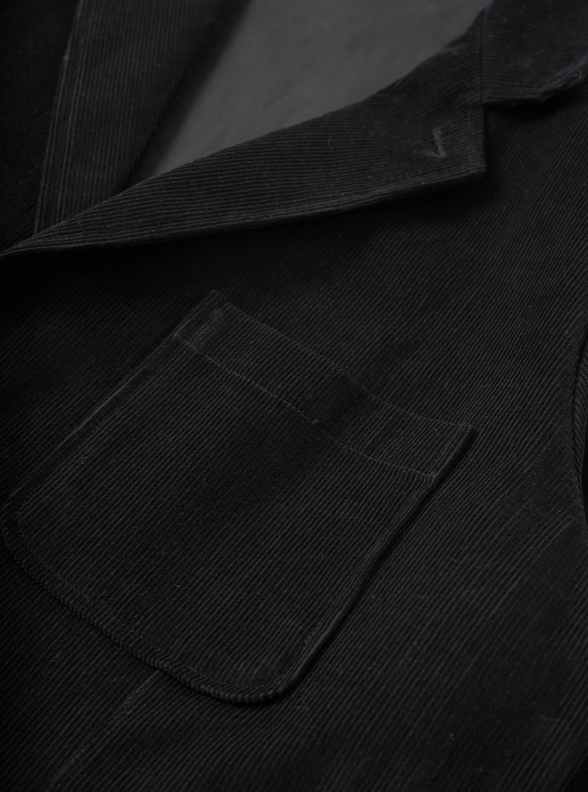 Two Button Jacket Cat Cord - Black