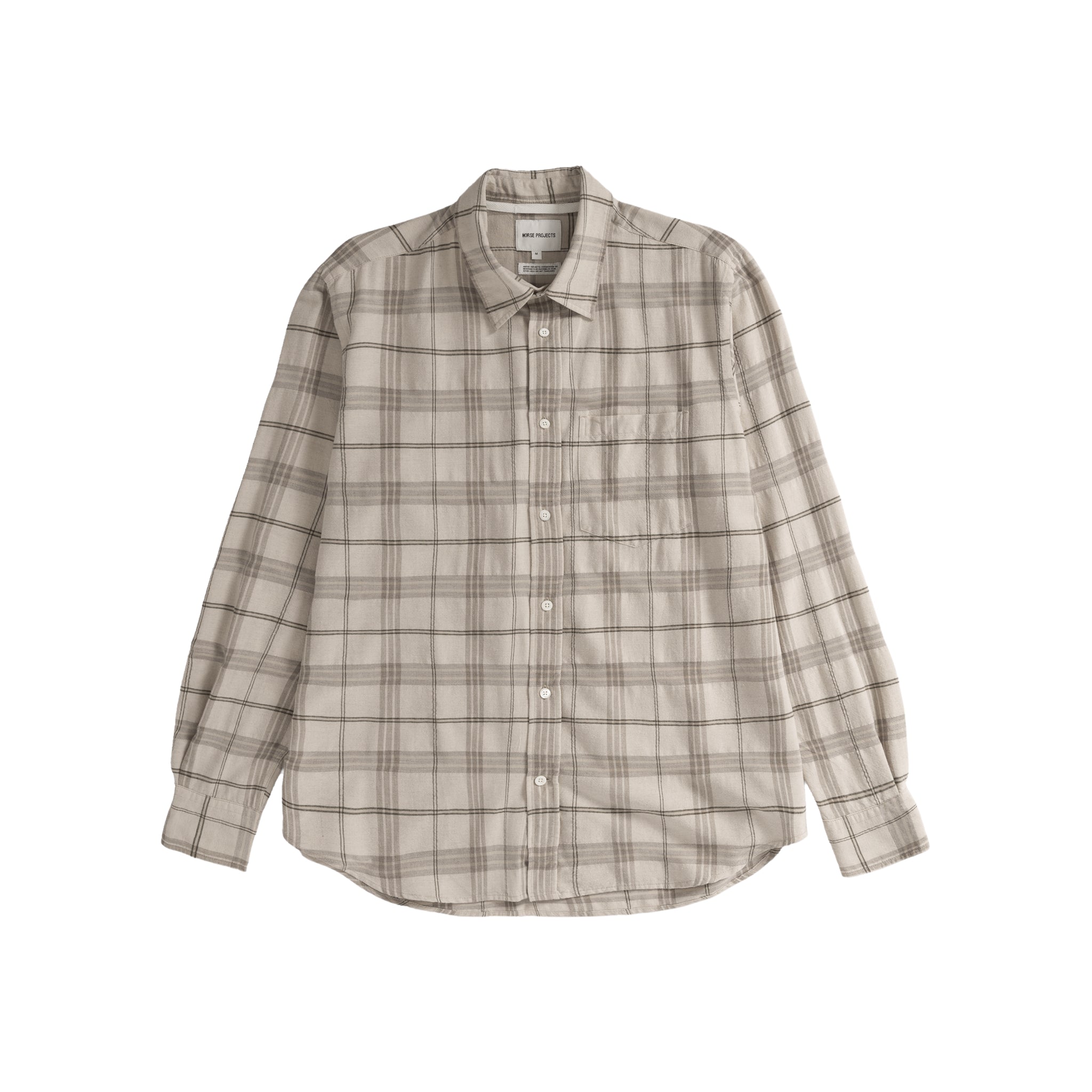 Algot Relaxed Textured Check Shirt - Oatmeal-Norse Projects-W2 Store