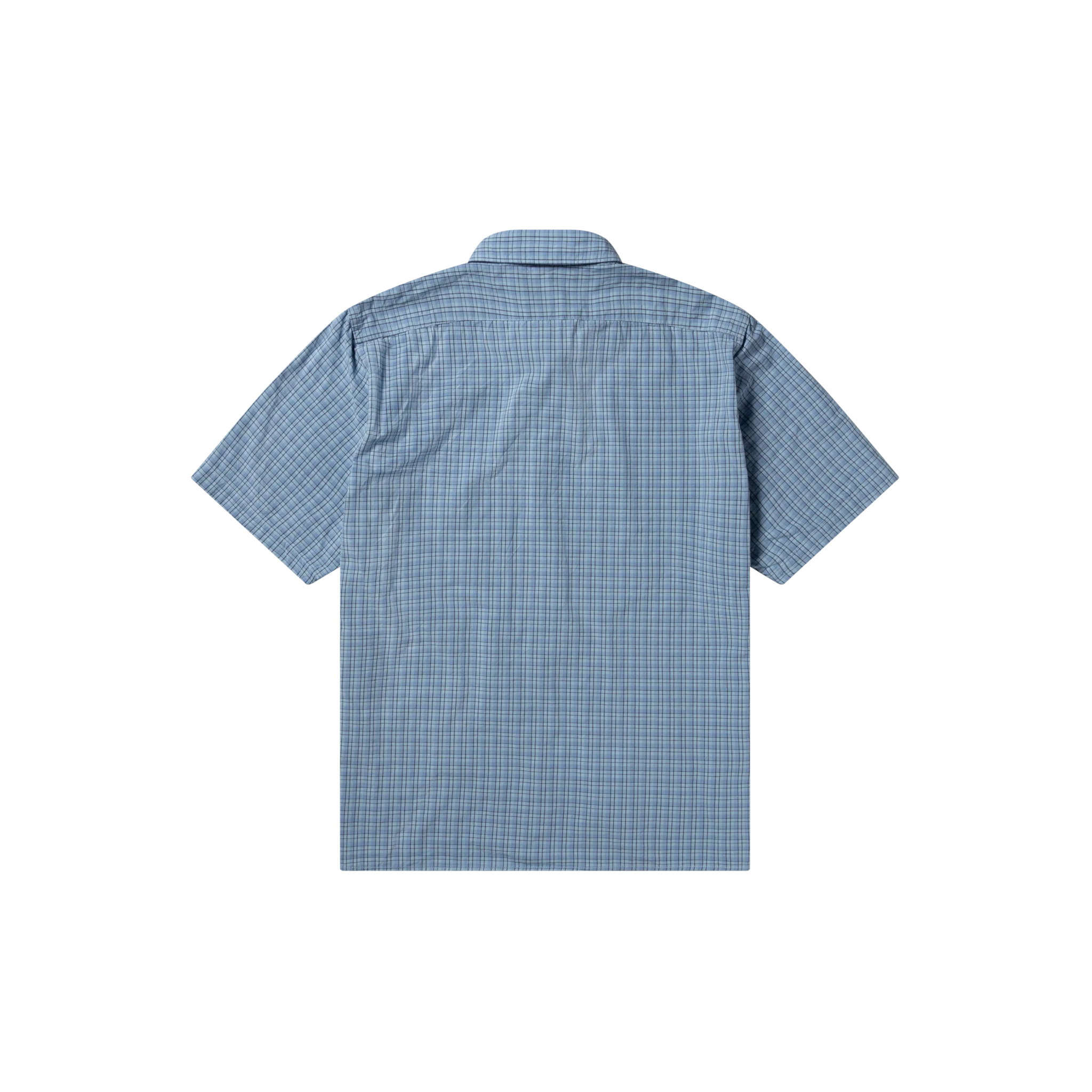 Alien-O Print Short Sleeve Check Shirt - Blue-No Problemo-W2 Store
