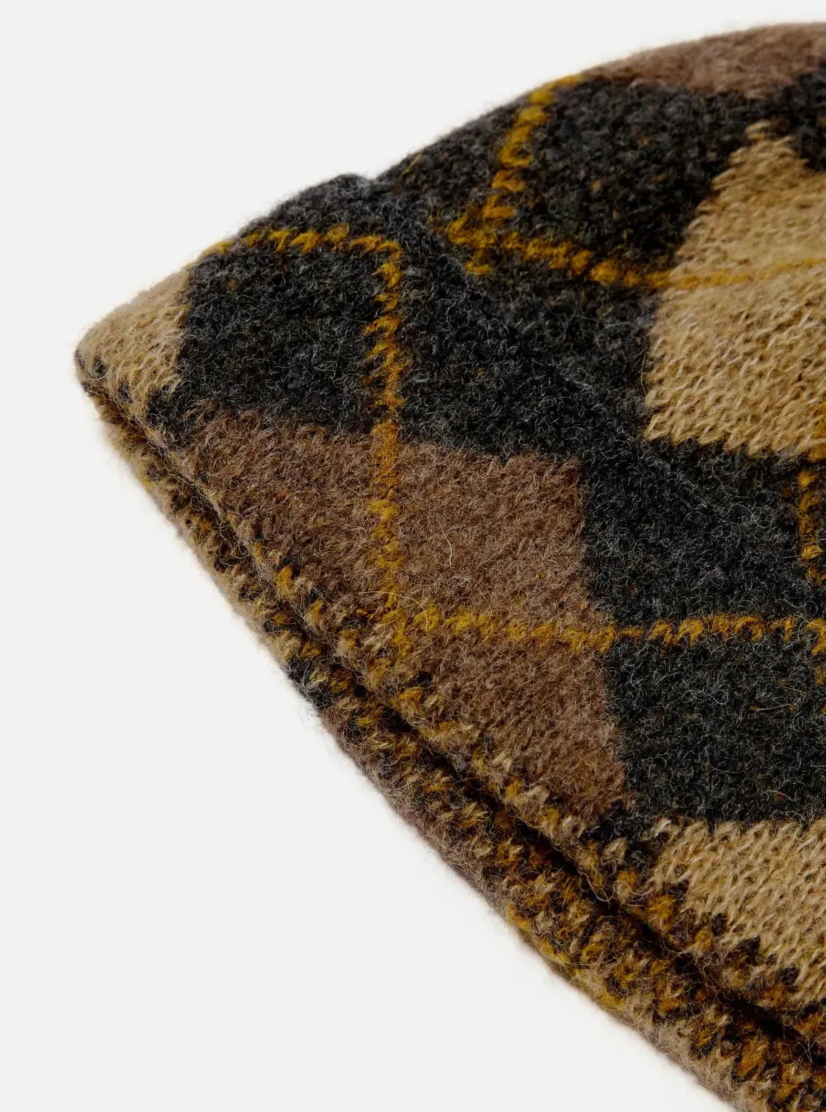 Argyll Hat Alpaca Knit - Brown-Universal Works-W2 Store