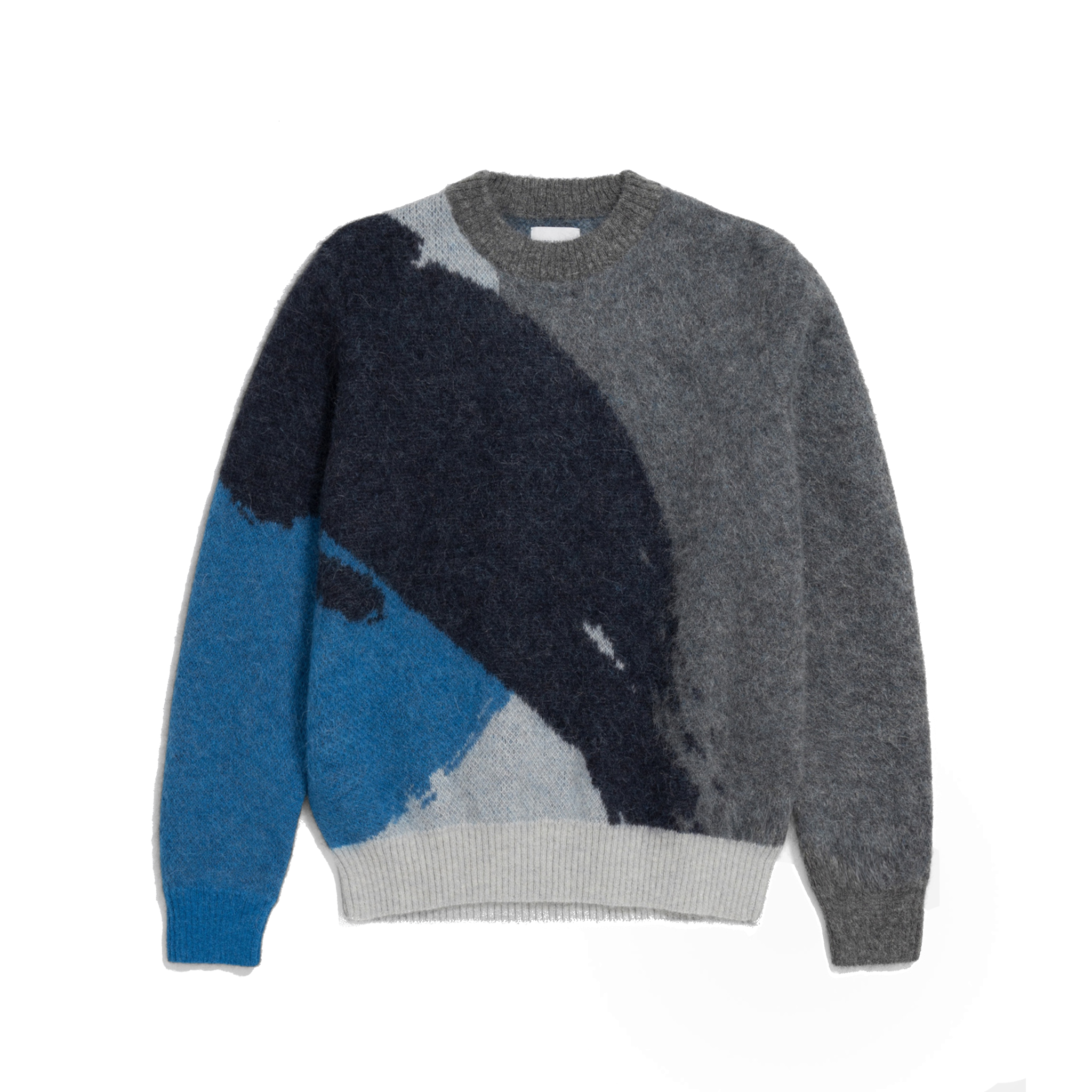 Arild Alpaca Mohair Jacquard Sweater - Grey Melange-Norse Projects-W2 Store