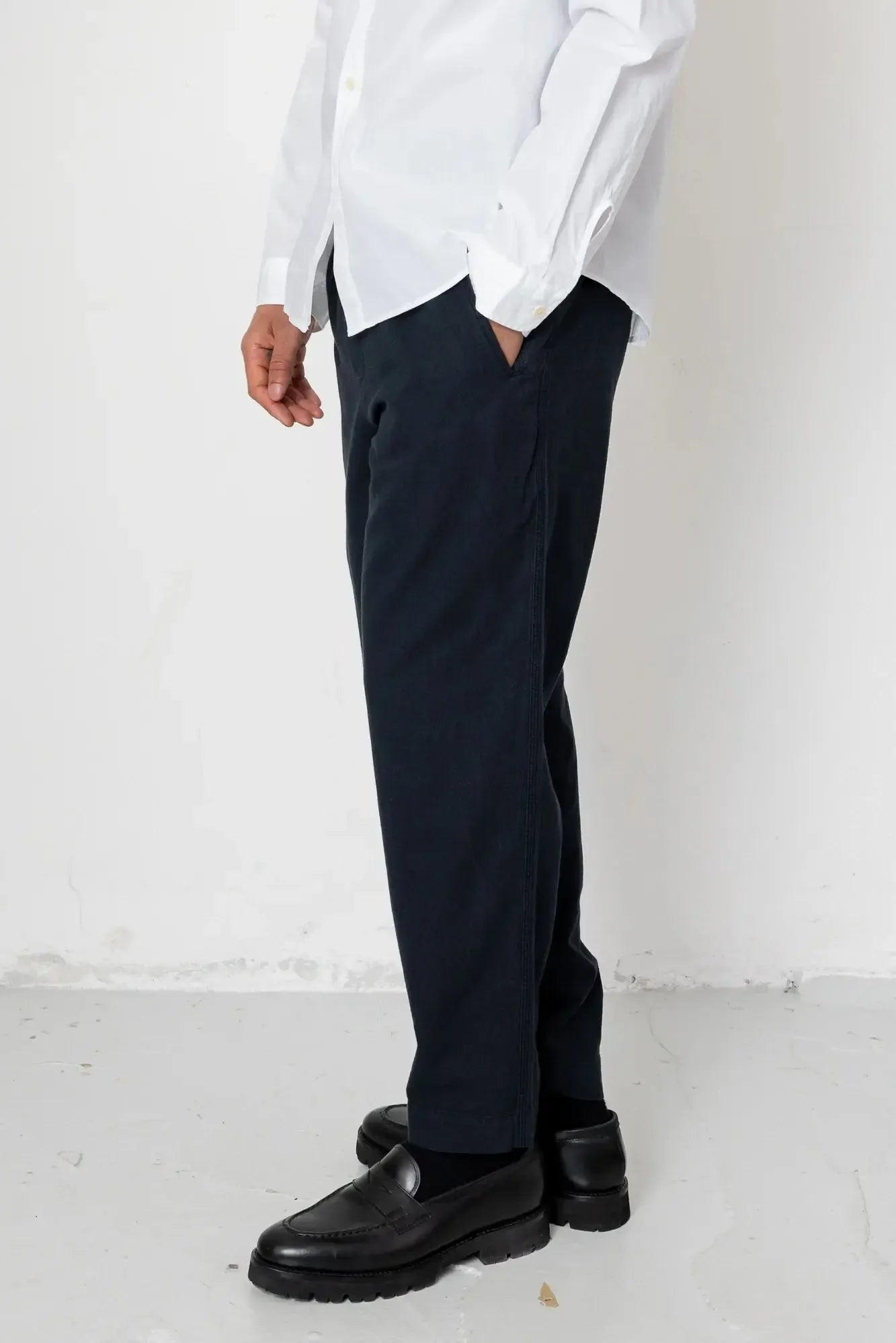 Assembly Pant - Black Cotton / Linen-Folk-W2 Store