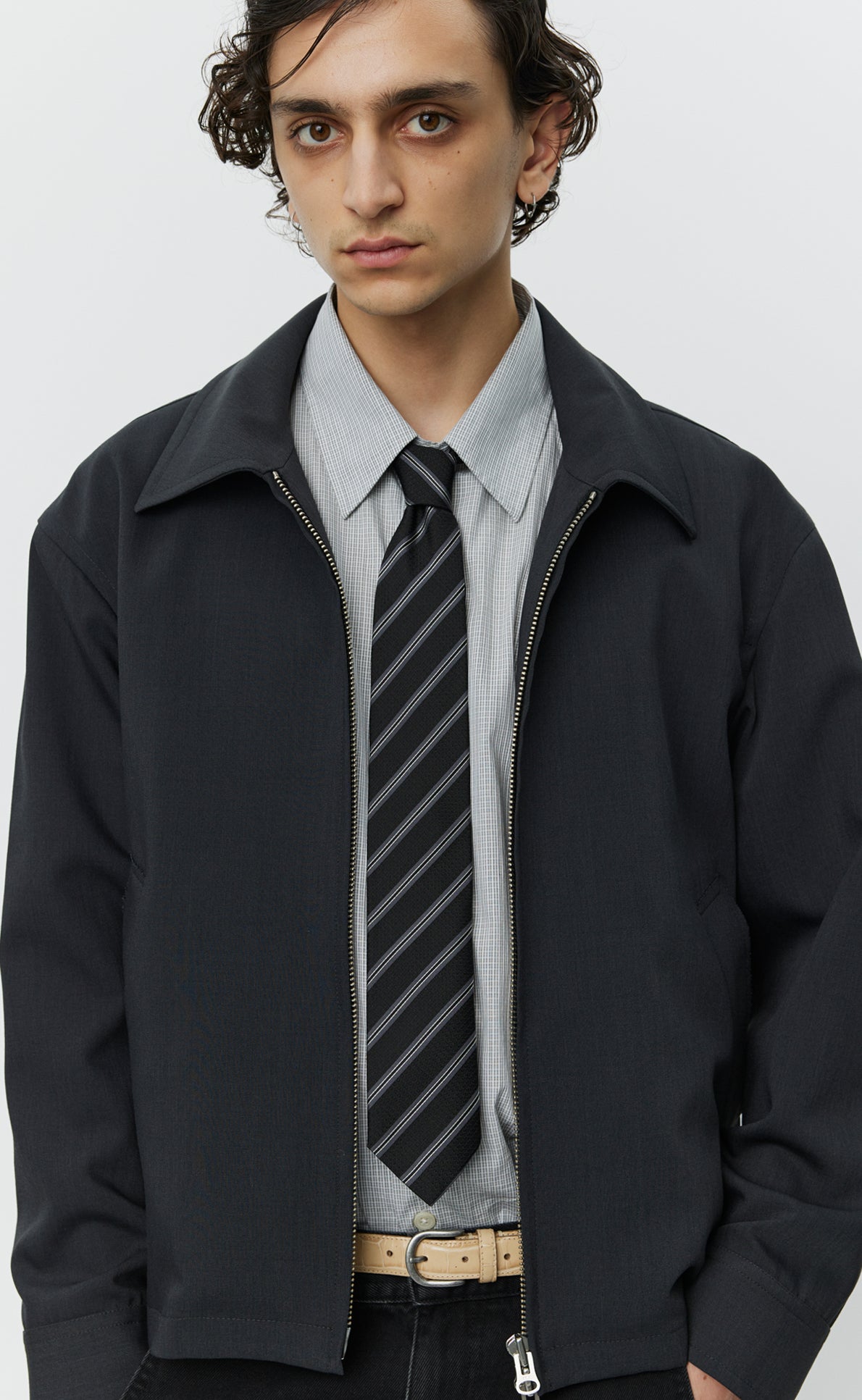 Banquet Tie - Black Wide Stripe-mfpen-W2 Store