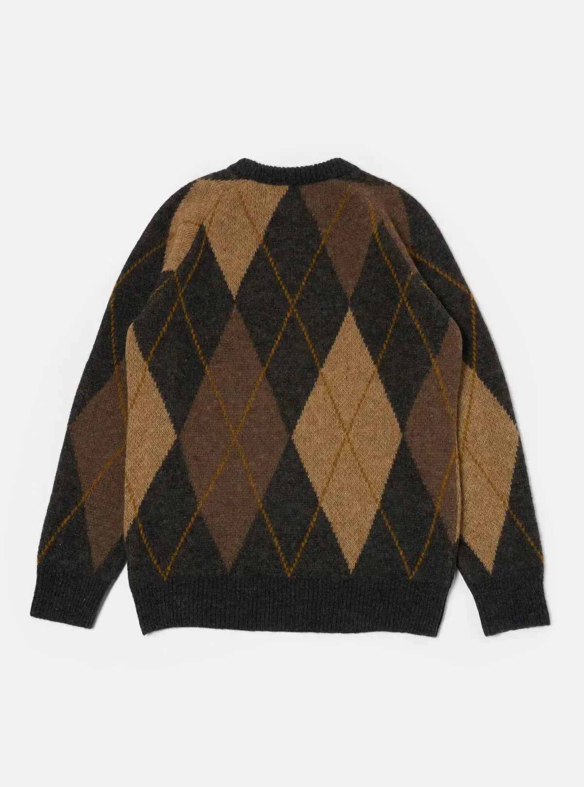 Big Argyll Crew Alpaca Knit - Brown-Universal Works-W2 Store