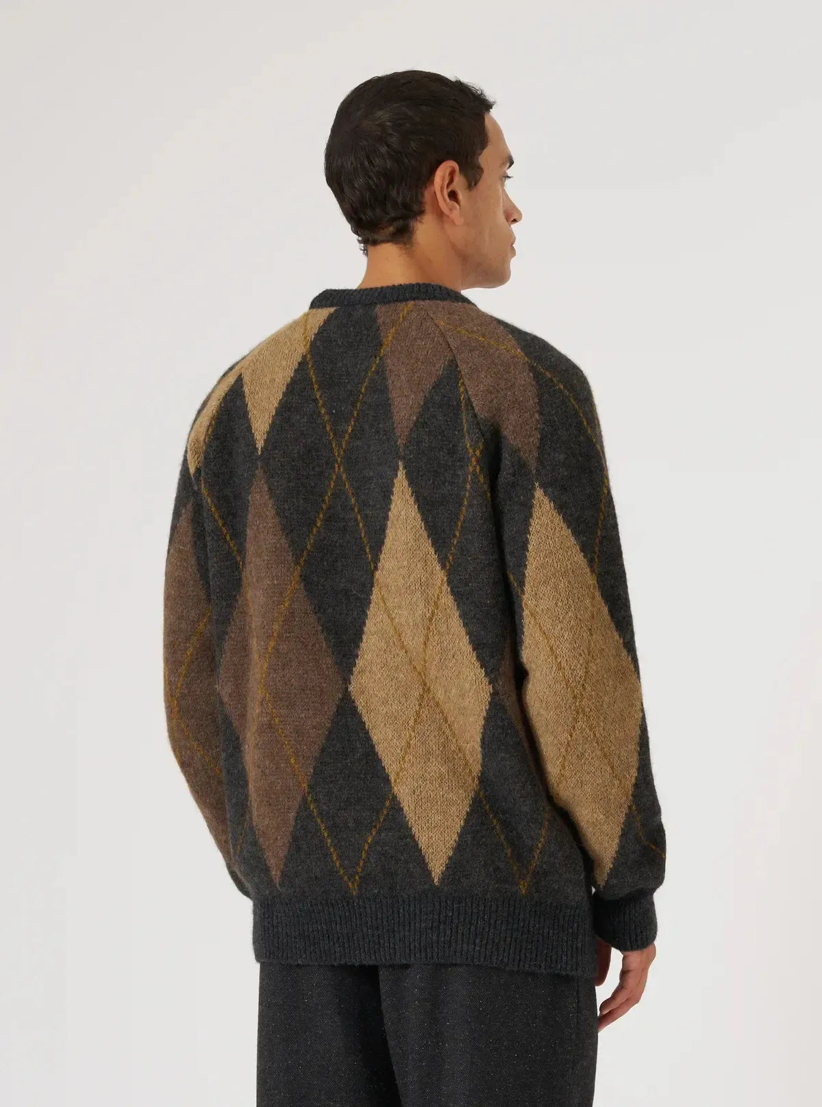 Big Argyll Crew Alpaca Knit - Brown-Universal Works-W2 Store