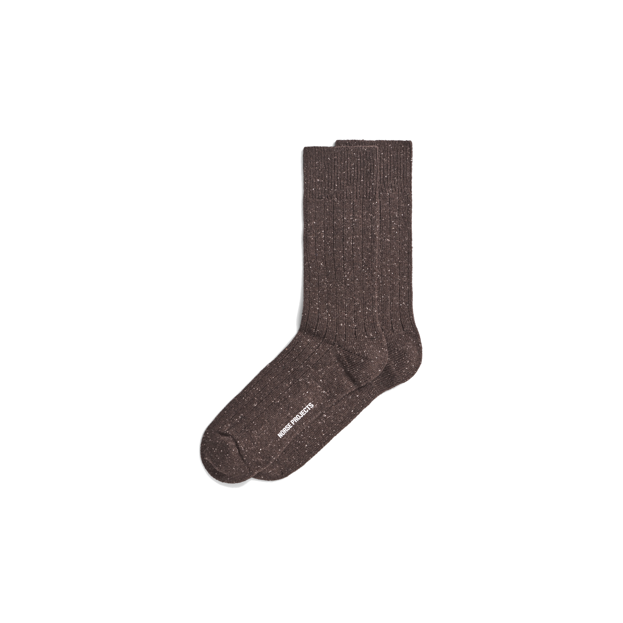 Bjarki Neps Wool Rib Sock - Seal Brown-Norse Projects-W2 Store