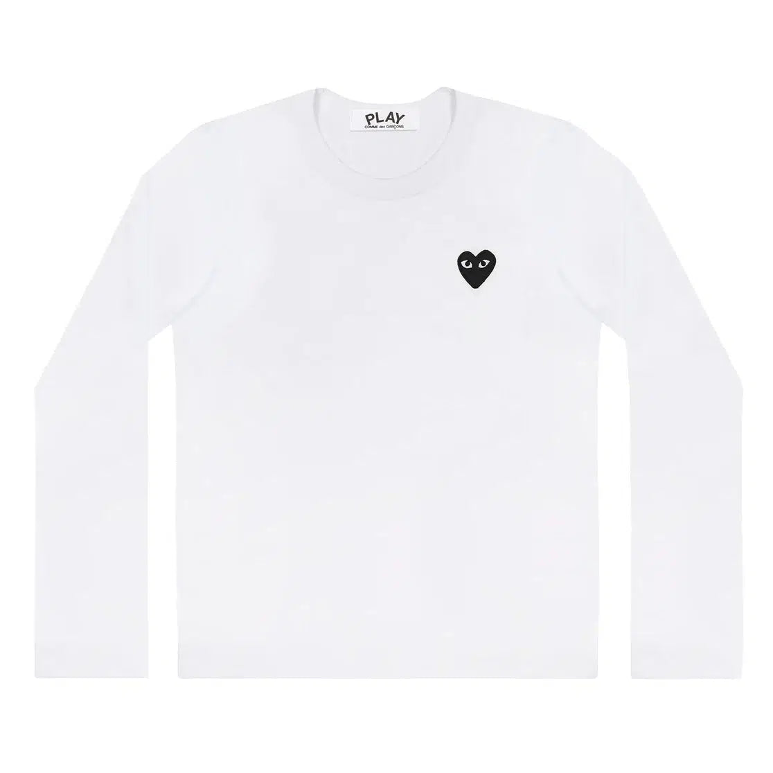 Black Heart Long Sleeve T Shirt - White-Comme des Garçons Play-W2 Store