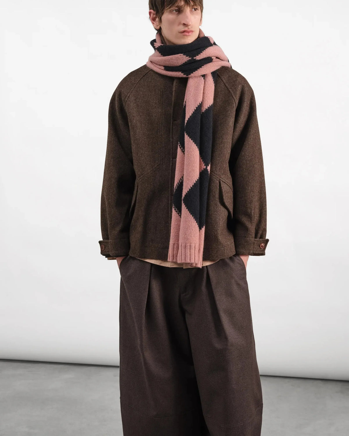 Blanket Scarf - Black/Pink-YMC-W2 Store