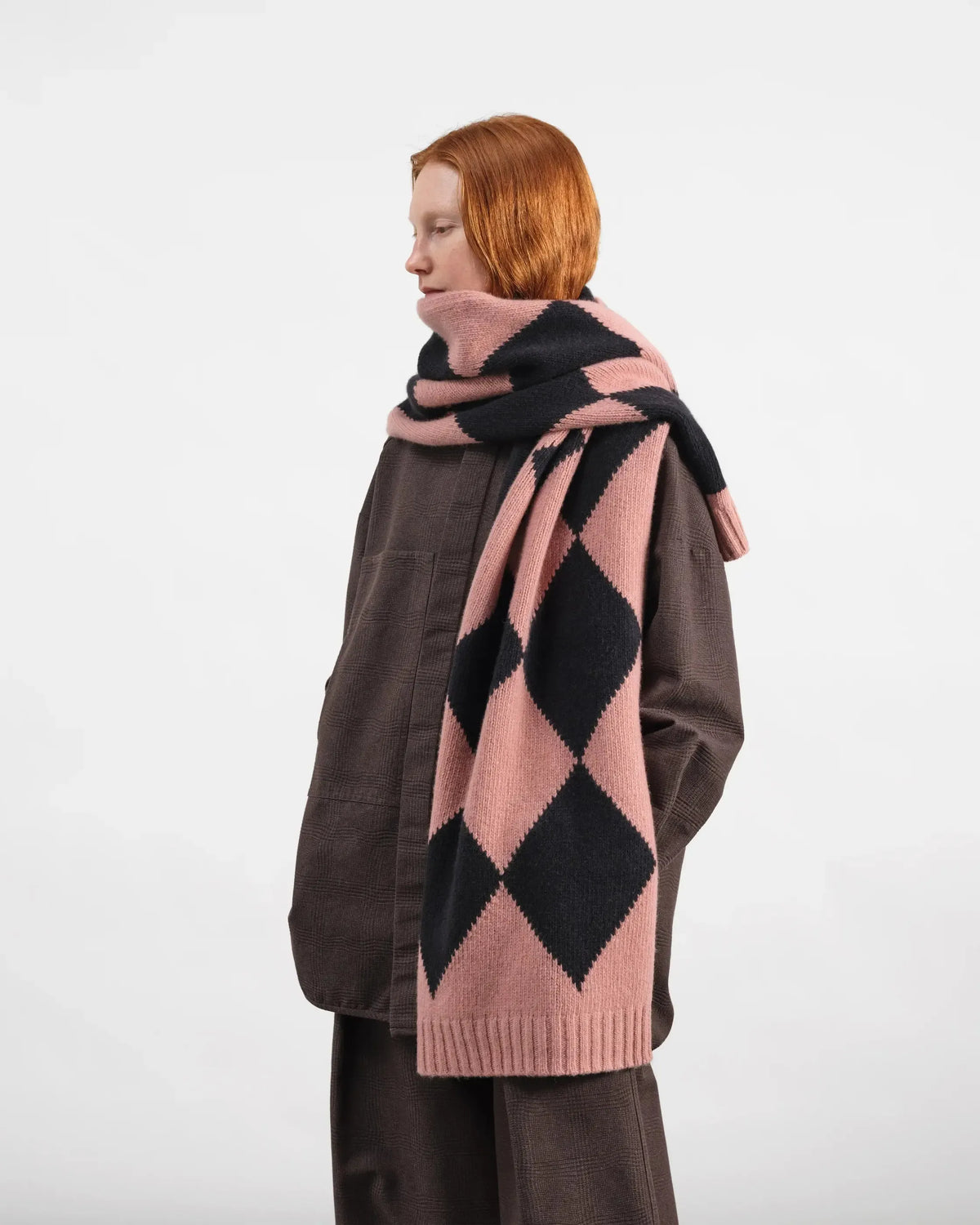 Blanket Scarf - Black/Pink-YMC-W2 Store
