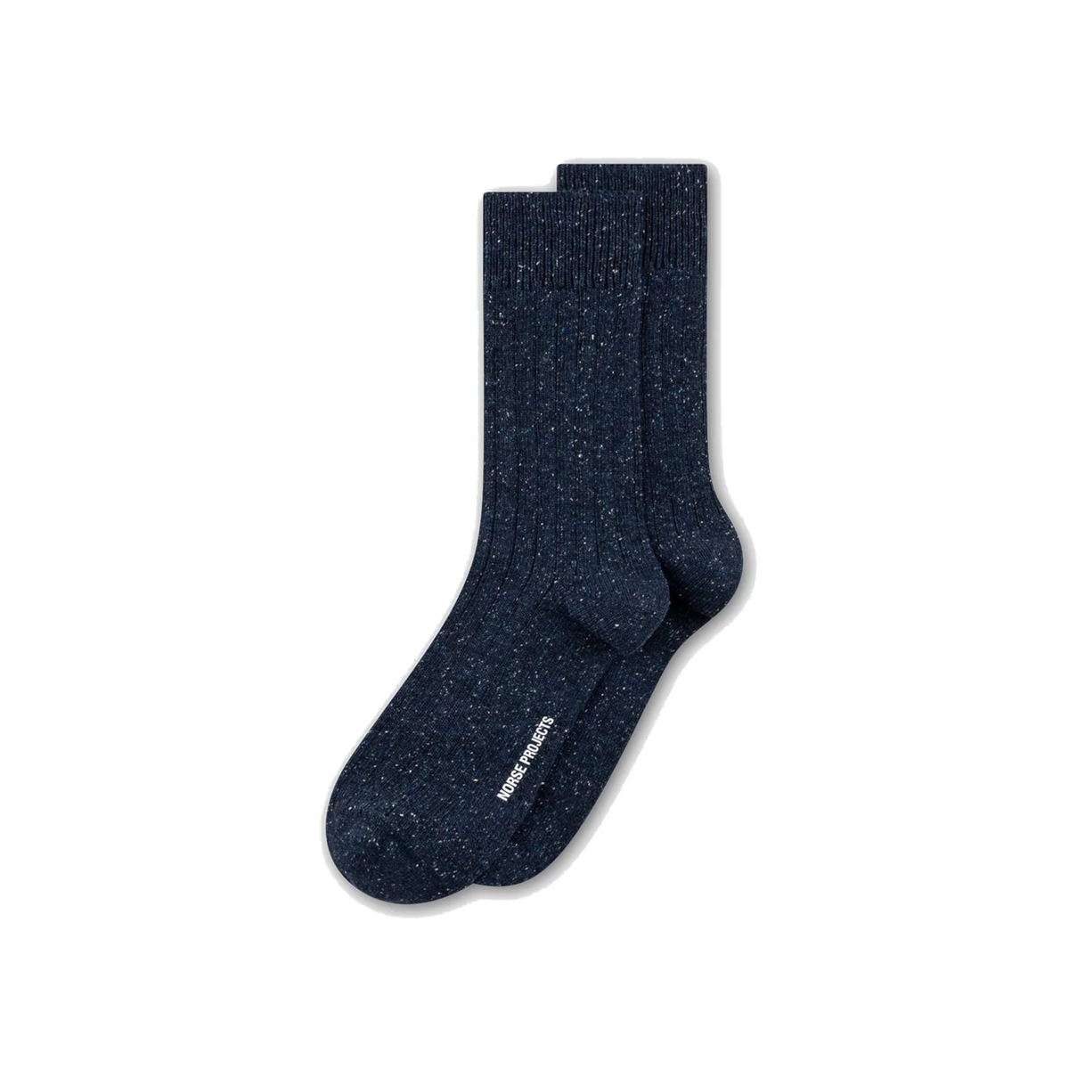 Bykle Neps Wool Rib Sock - Dark Navy-Norse Projects-W2 Store