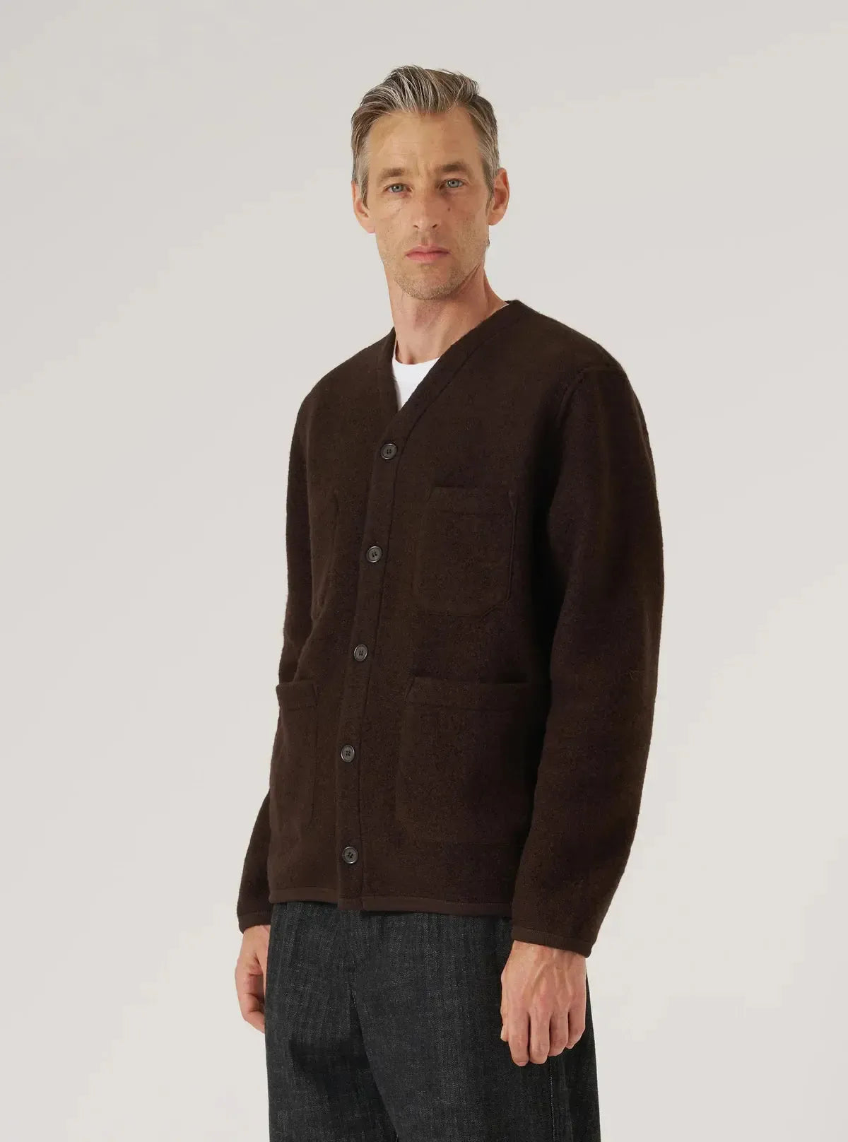 Cardigan Wool Fleece - Brown-Universal Works-W2 Store