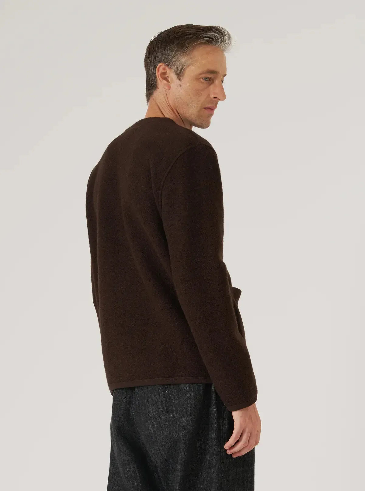 Cardigan Wool Fleece - Brown-Universal Works-W2 Store