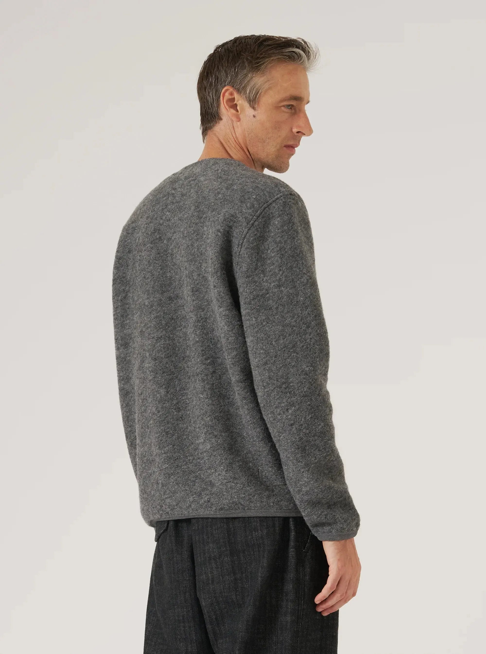 Cardigan Wool Fleece - Grey Marl-Universal Works-W2 Store