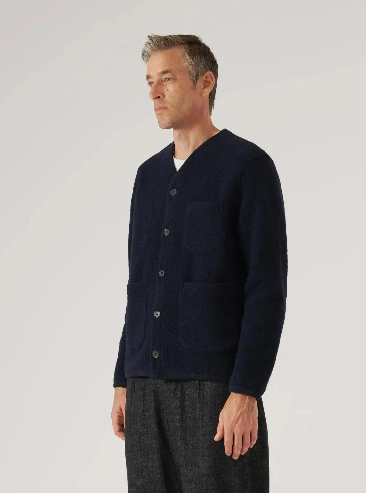 Cardigan Wool Fleece - Navy-Universal Works-W2 Store