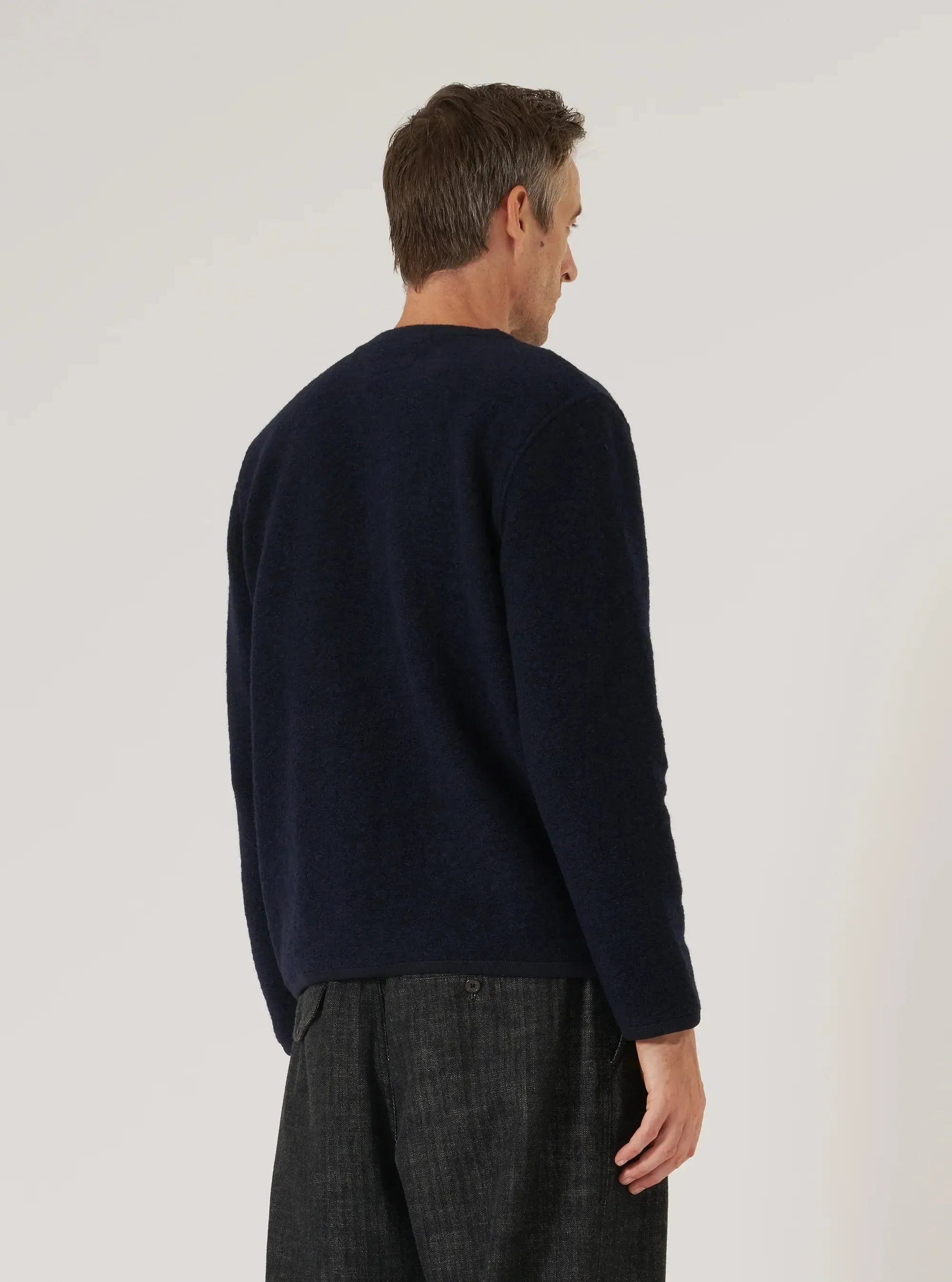 Cardigan Wool Fleece - Navy-Universal Works-W2 Store