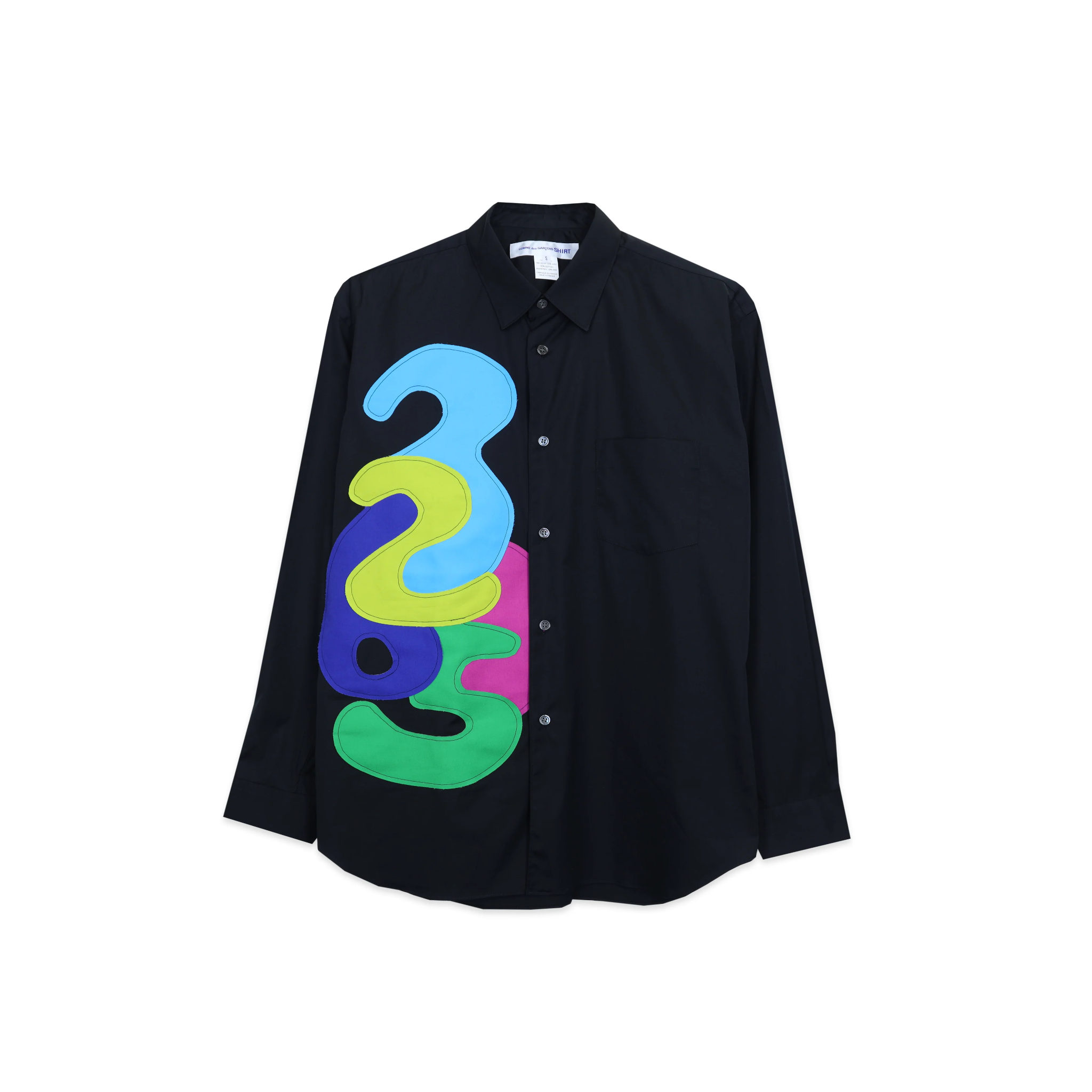 Comme des Garçons Shirt Number Shirt - Black-Comme des Garçons Shirt-W2 Store
