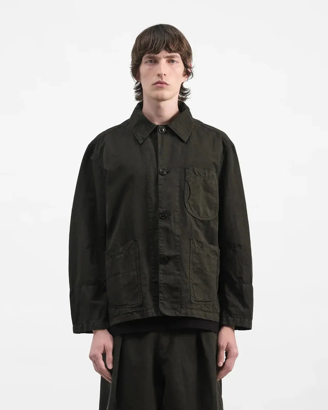 Construction Jacket Gmt Dye Cotton Linen Organic - Dark Green-YMC-W2 Store