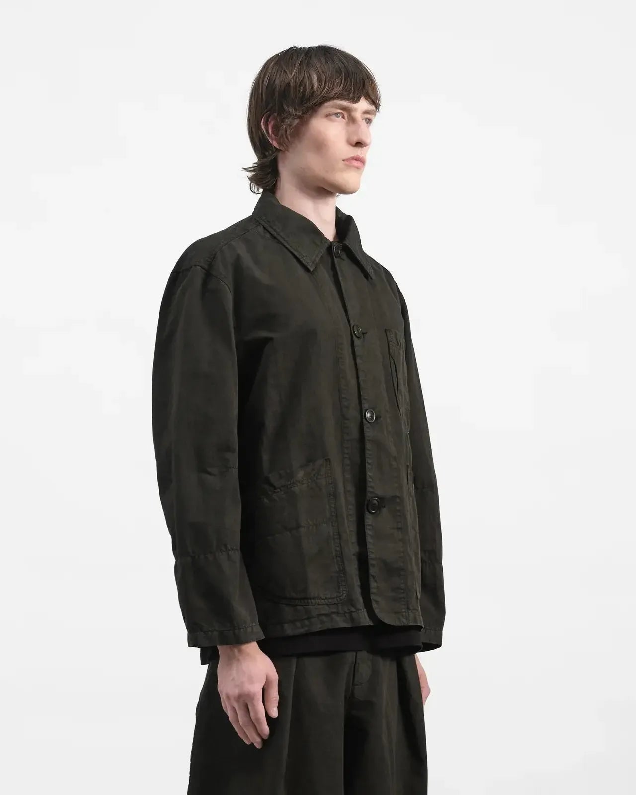 Construction Jacket Gmt Dye Cotton Linen Organic - Dark Green-YMC-W2 Store