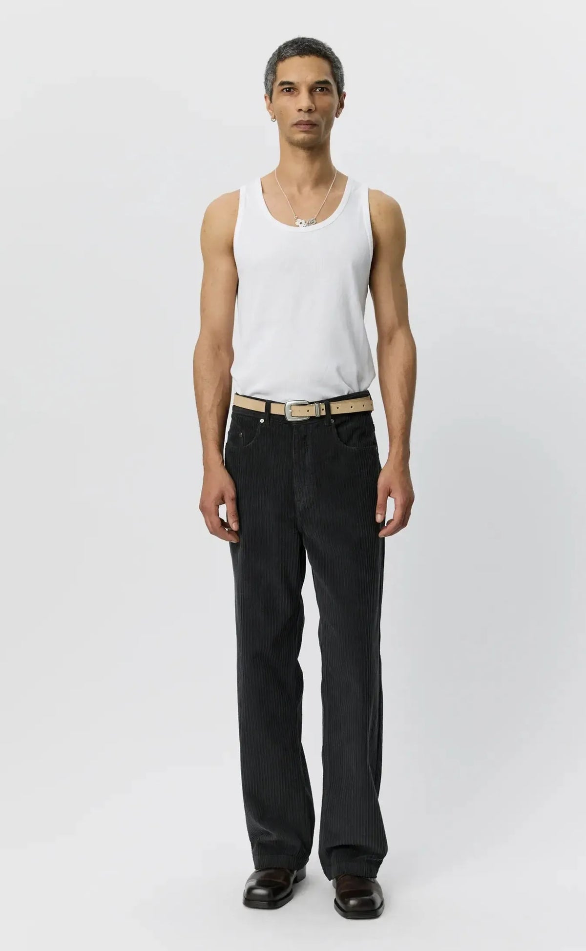 Cord Trousers - Anthracite Multi Wale-mfpen-W2 Store