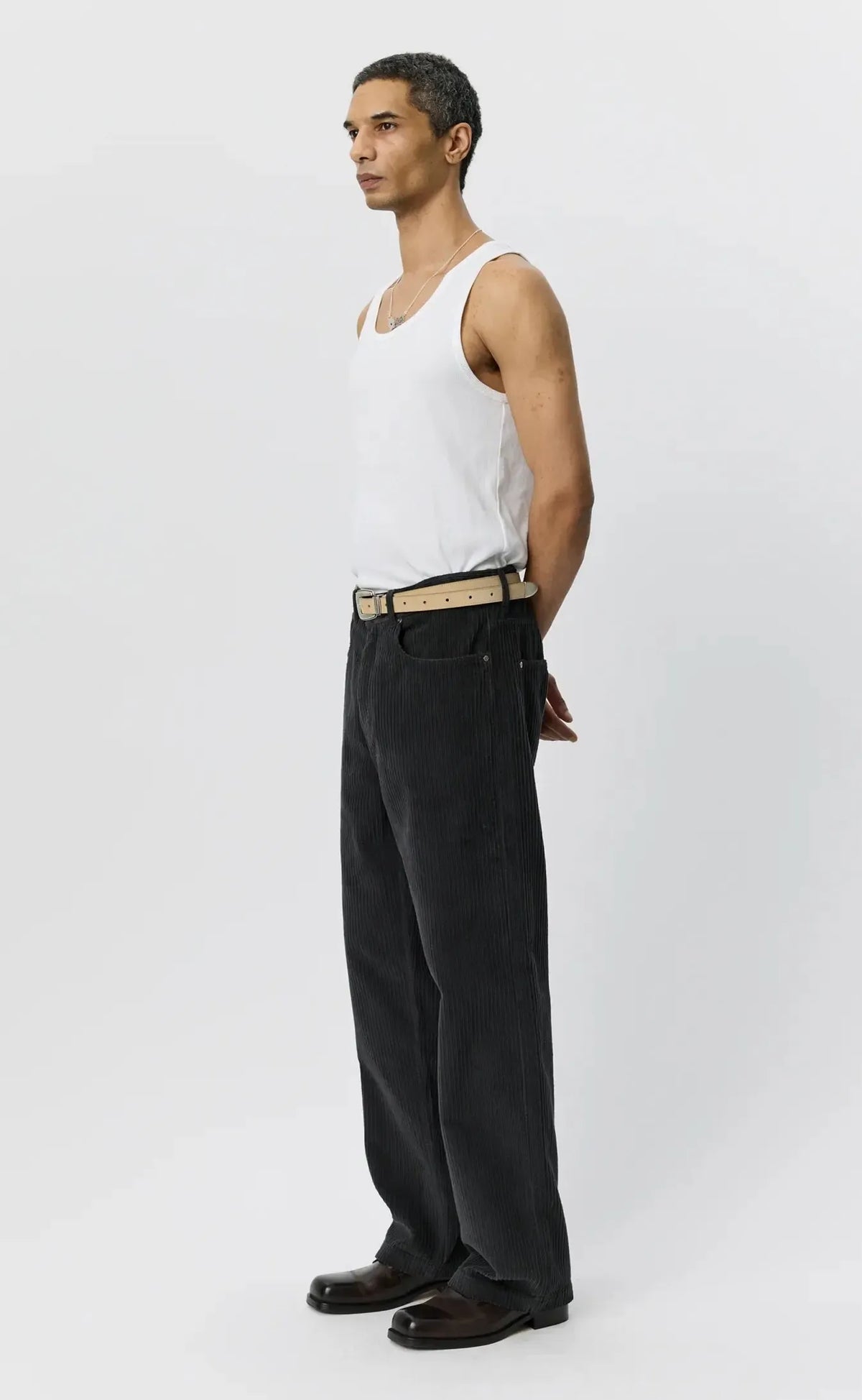 Cord Trousers - Anthracite Multi Wale-mfpen-W2 Store