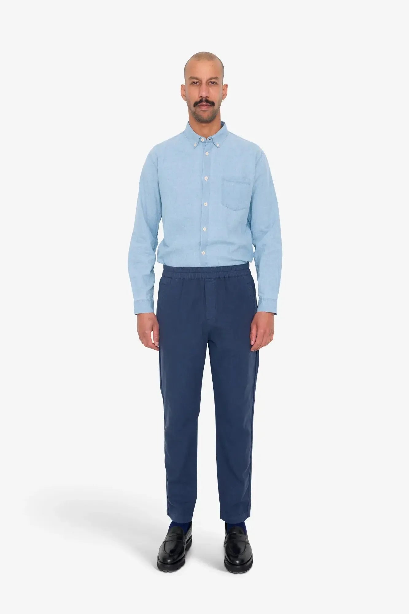 Cotton Linen Trouser - Soft Navy-Folk-W2 Store