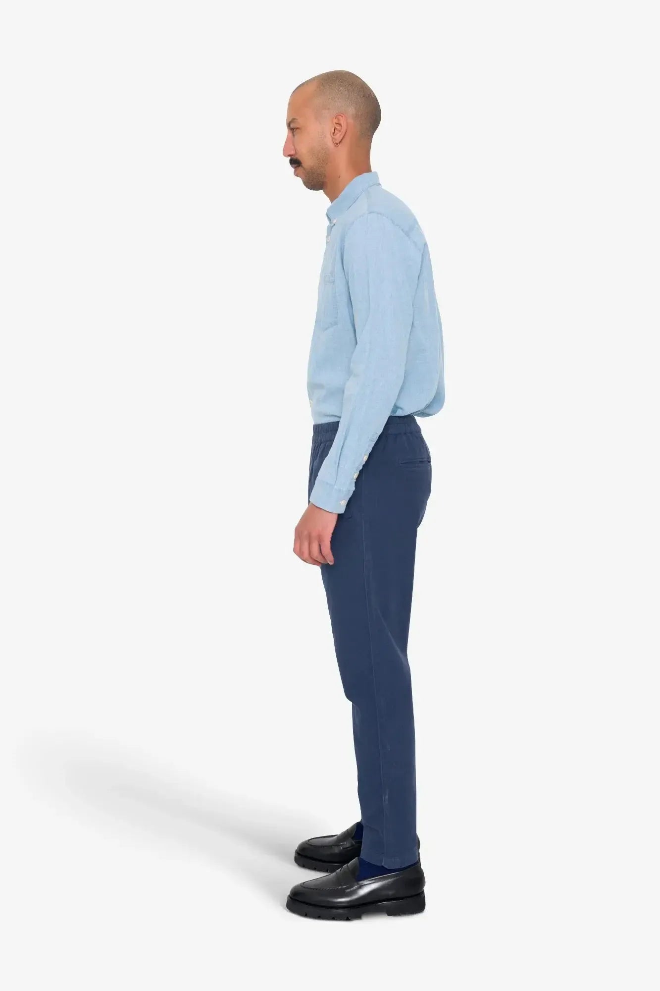 Cotton Linen Trouser - Soft Navy-Folk-W2 Store